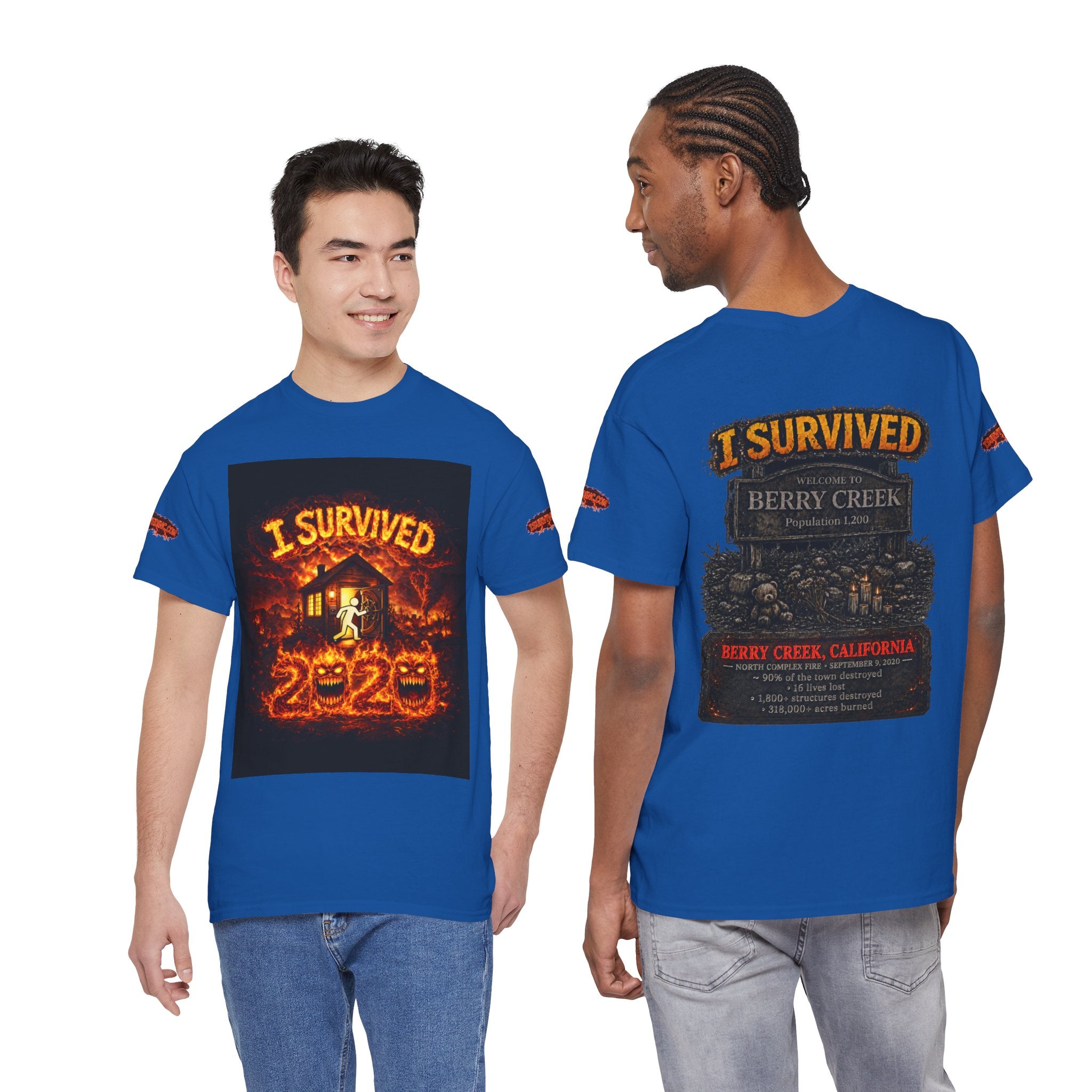 I Survived 2020 — WILDFIRES S2:E1: Special Edition "Berry Creek" Memorial Unisex Heavy Cotton Tee