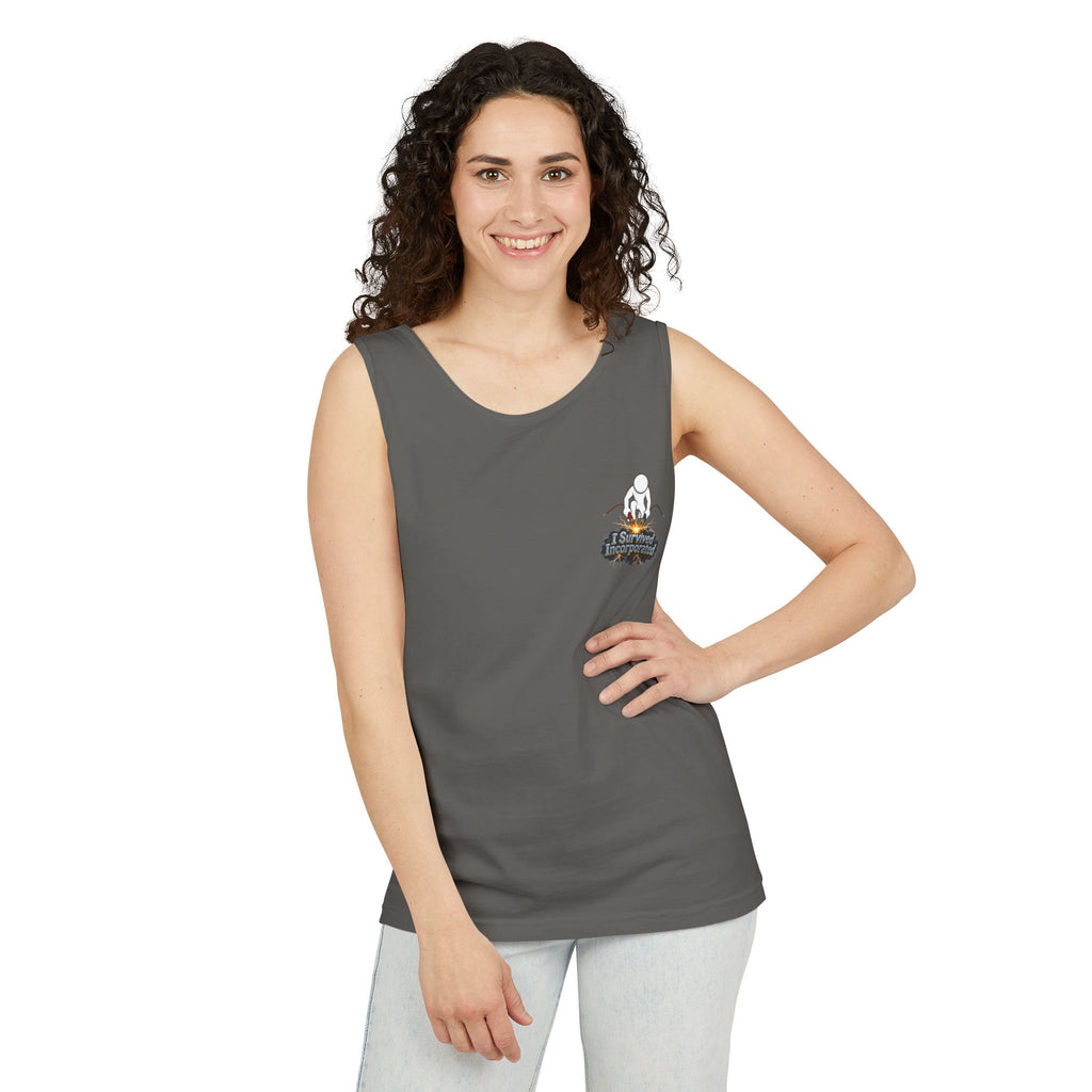 I Survived 2020 — "Please Stand By" Test Pattern Tee Summer Premier  Unisex Garment-Dyed Tank Top