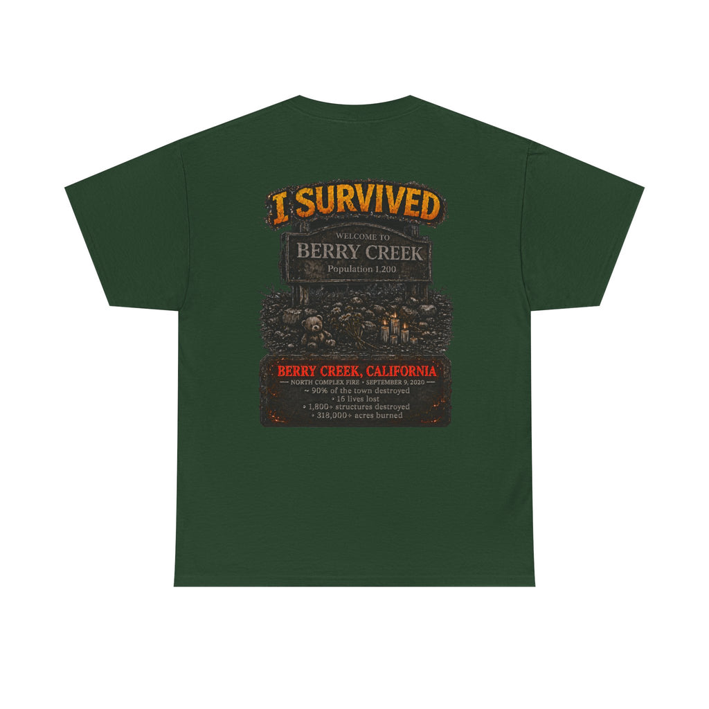 I Survived 2020 — Director's Cut S2:E1 "Berry Creek" | Wildfire Edition Memorial Unisex Heavy Cotton Tee