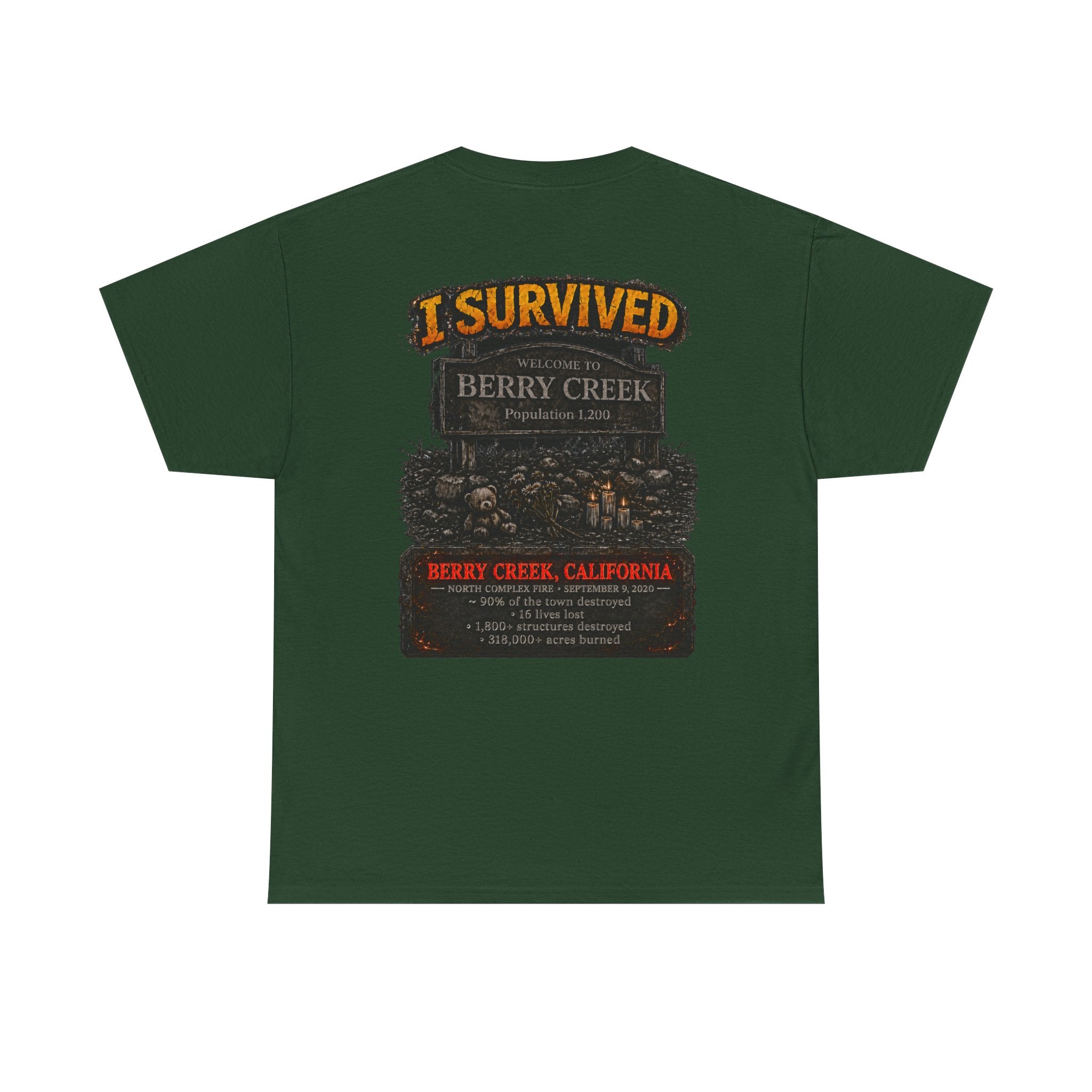 I Survived 2020 — Director's Cut S2:E1 "Berry Creek" | Wildfire Edition Memorial Unisex Heavy Cotton Tee