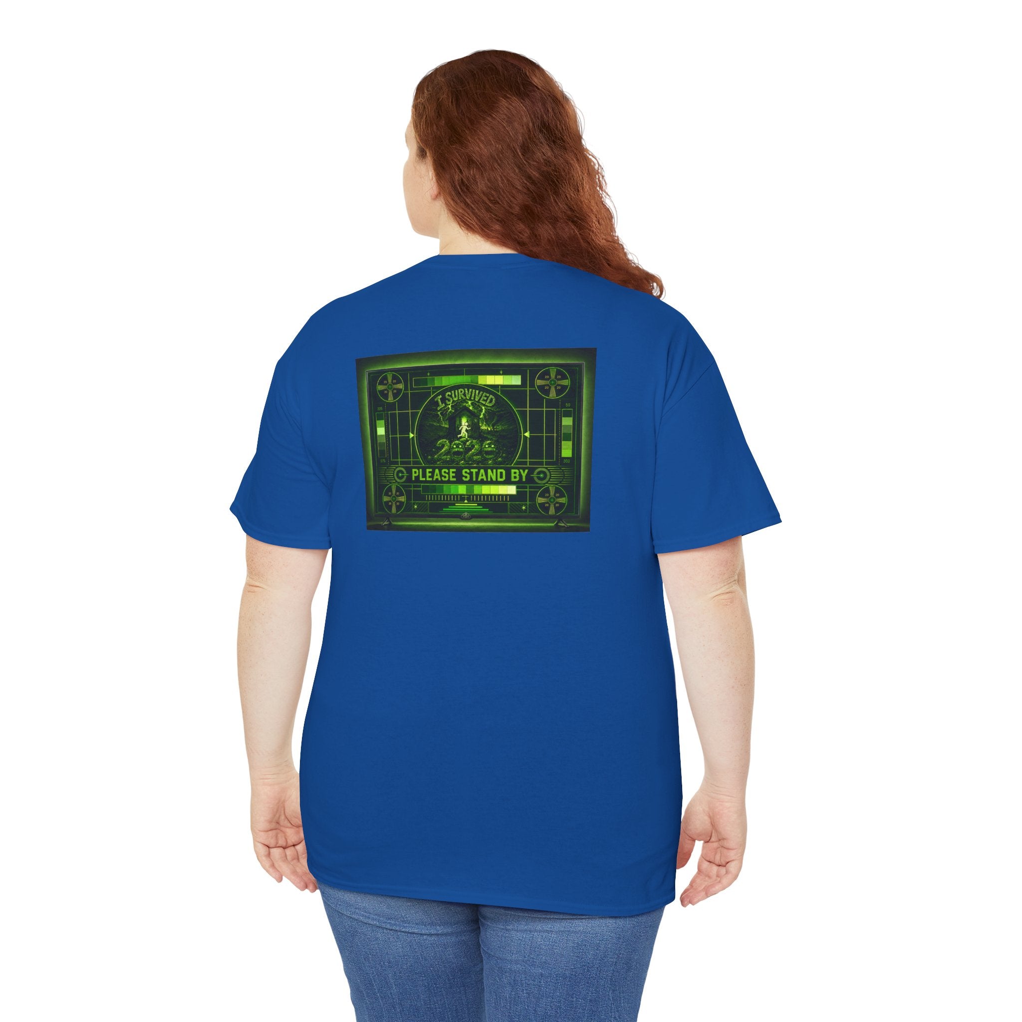 I Survived 2020 — "Please Stand By" Test Pattern Toxic Signal Tee Summer Premiere Unisex Heavy Cotton Tee