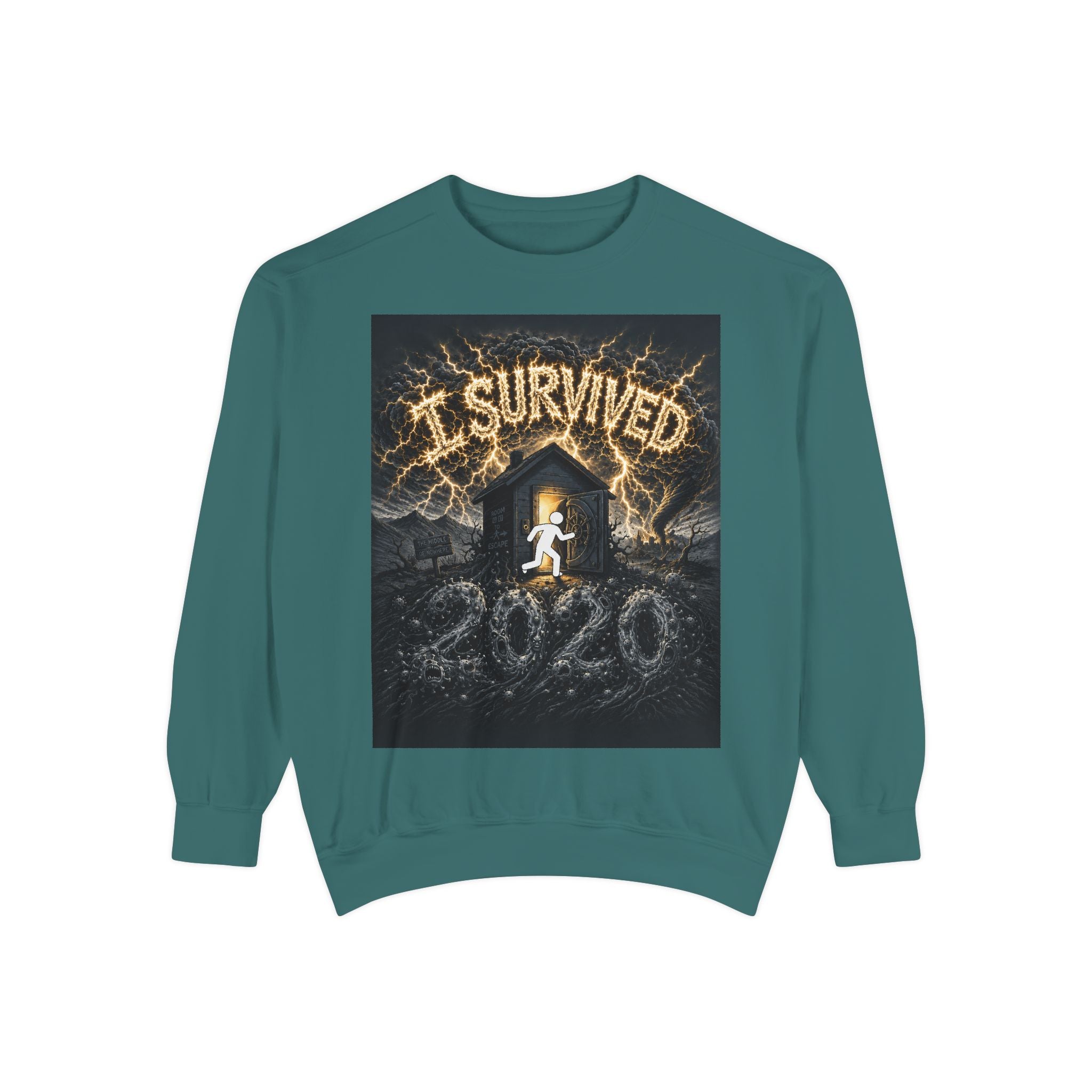 I Survived 2020 — Original Design Teaser Sweatshirt | Season 1 Premiere Drop Unisex Garment-Dyed Sweatshirt