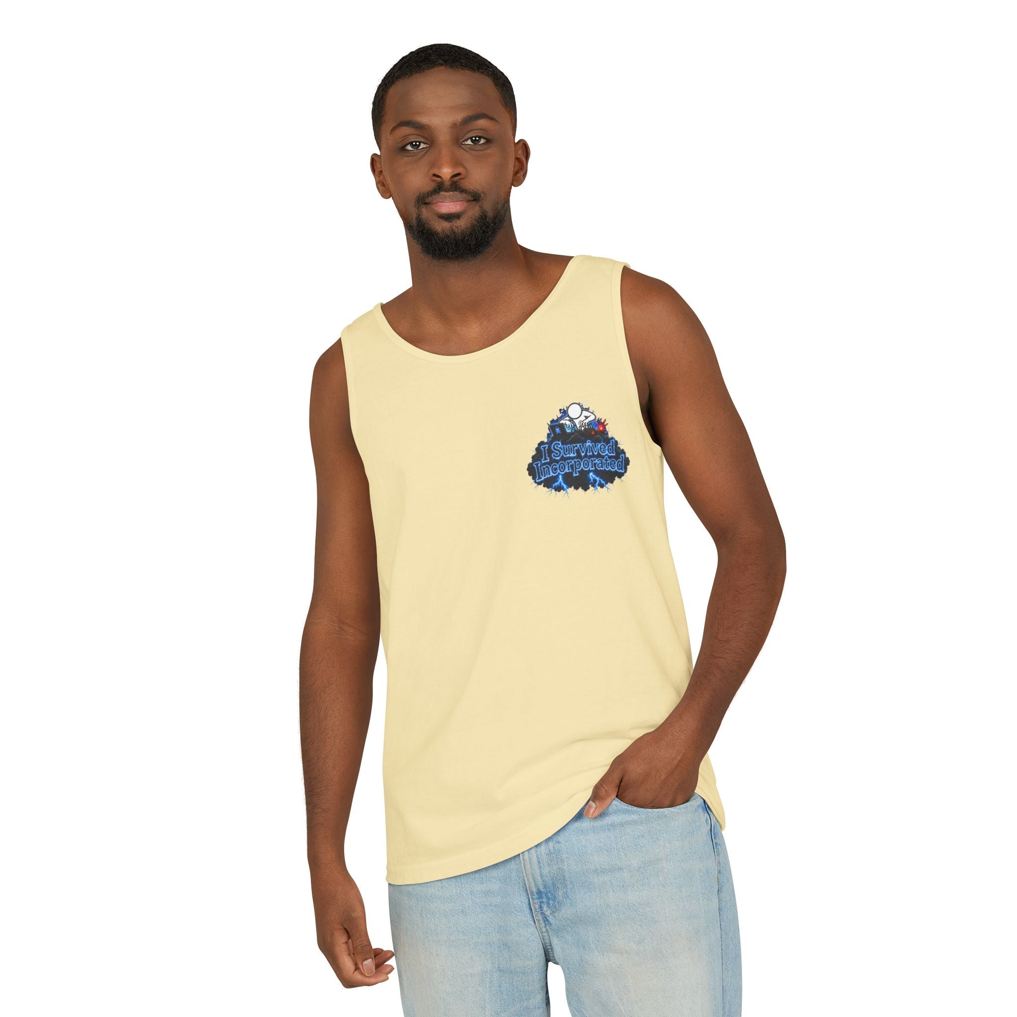 I Survived 2020 — "Please Stand By" Test Pattern Tee Lockdown Special Edition Summer Exclusive Unisex Garment-Dyed Tank Top