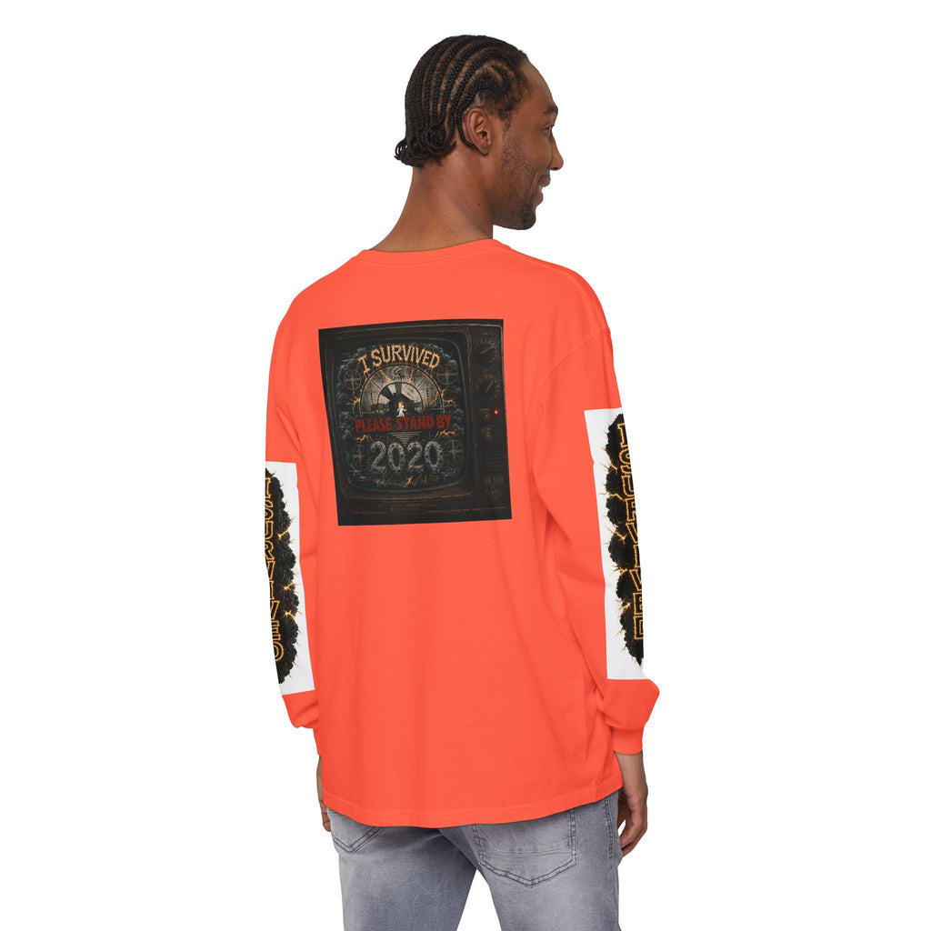 I Survived 2020 — "Please Stand By" Test Pattern Tee Special Edition Summer Premier Unisex Garment-Dyed Long Sleeve T-Shirt