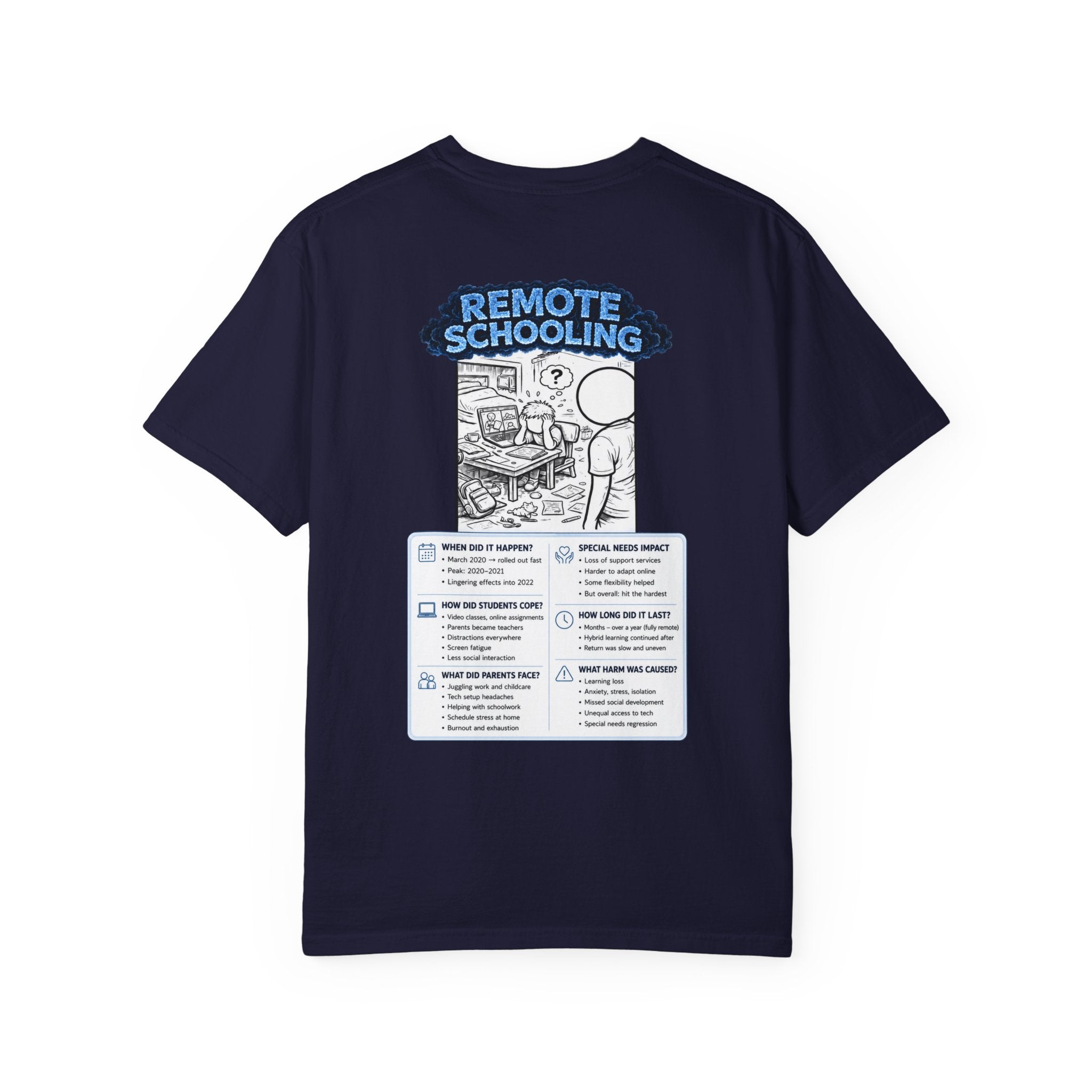 I Survived 2020 — LOCKDOWN S3:E3: "Remote Schooling" Unisex Garment-Dyed T-shirt