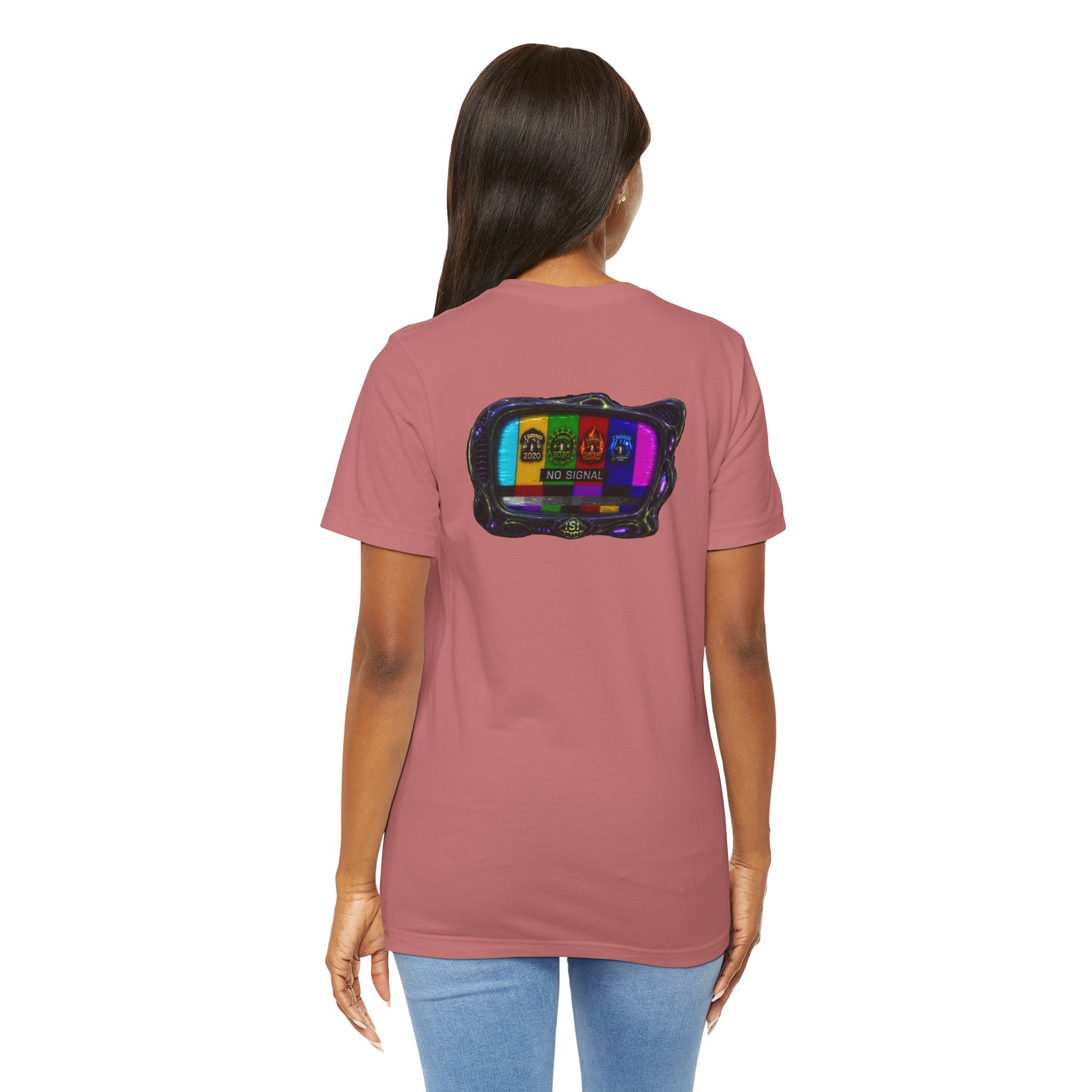 I Survived 2020 — "No Signal" Test Pattern Tee Alien Broadcast Finale Summer Premiere Unisex Jersey Short Sleeve Tee