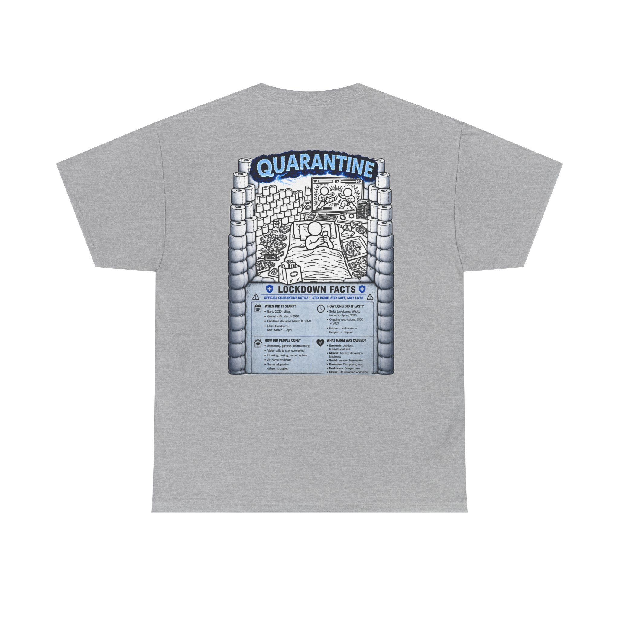I Survived 2020 — LOCKDOWN S3:E1: Director's Cut "Quarantine" Unisex Heavy Cotton Tee