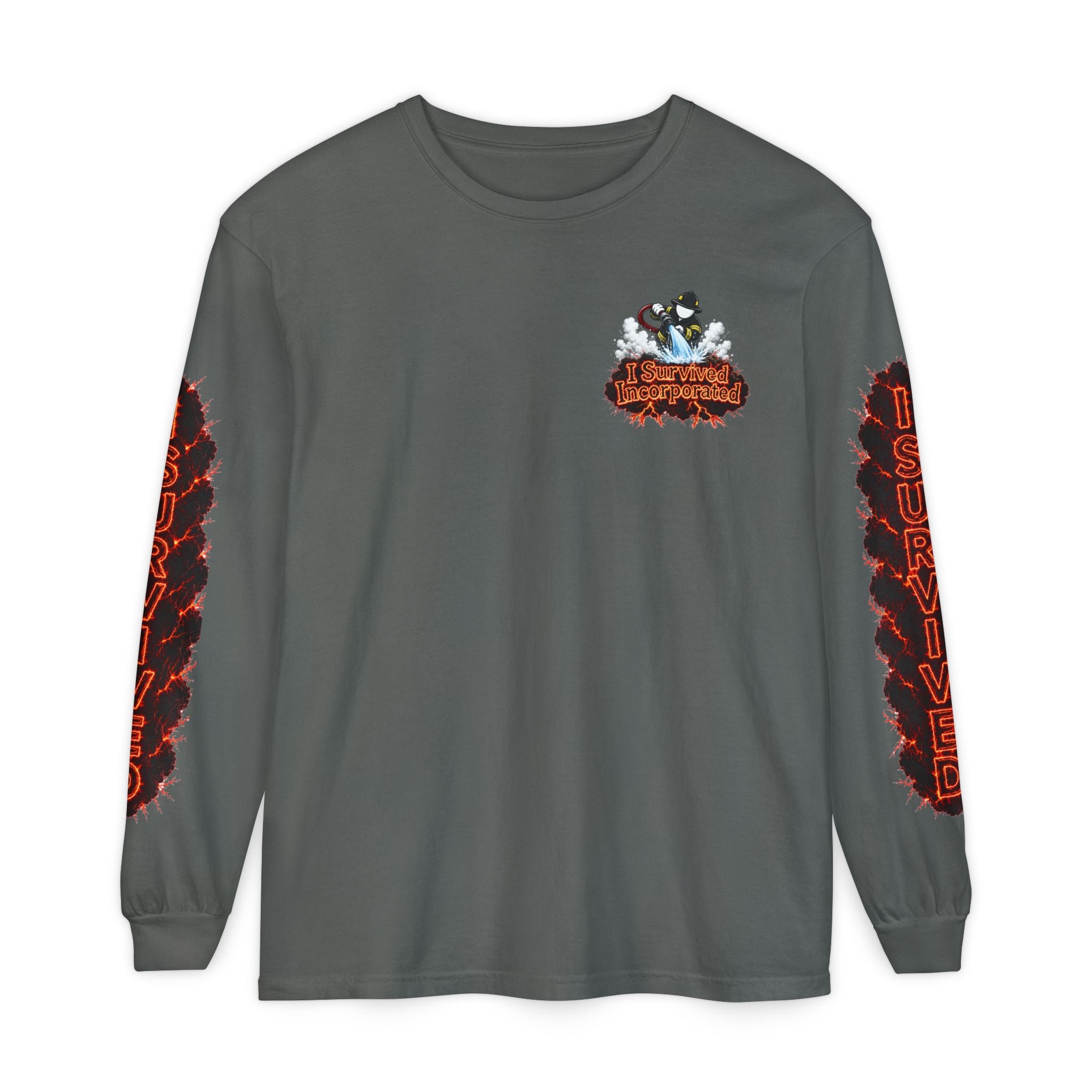 I Survived 2020 — "Please Stand By" Test Pattern Tee Special Edition Wildfire Signal Edition Summer Premiere Unisex Garment-Dyed Long Sleeve T-Shirt