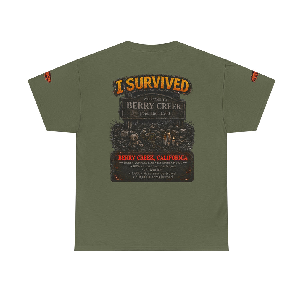 I Survived 2020 — Director's Cut S2:E1 "Berry Creek" | Wildfire Edition Memorial Unisex Heavy Cotton Tee (SPECIAL EDITION)