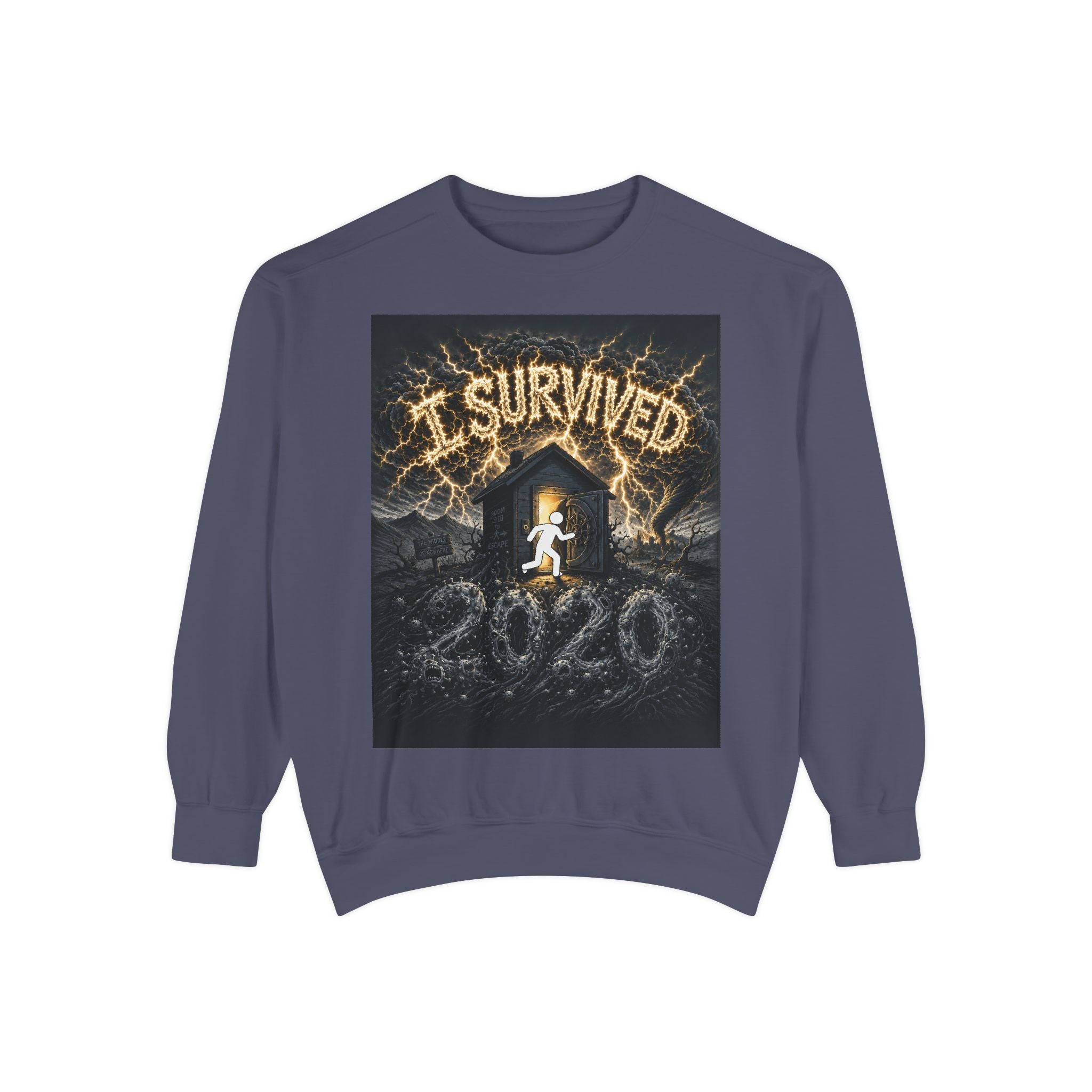 I Survived 2020 — Original Design Teaser Sweatshirt | Season 1 Premiere Drop Unisex Garment-Dyed Sweatshirt