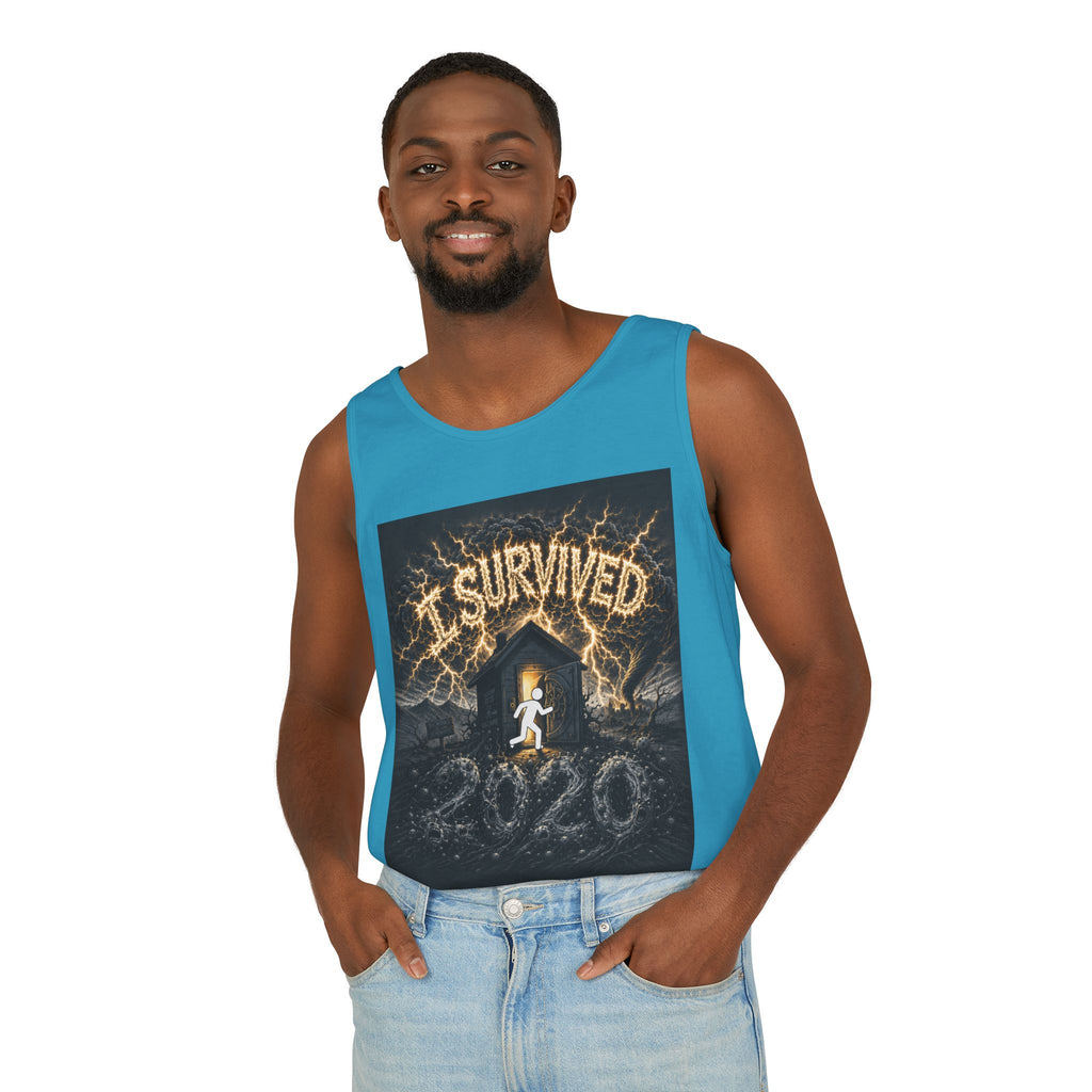 I Survived 2020 — Original Design Teaser Tee | Season 1 Premiere Drop Unisex Garment-Dyed Tank Top