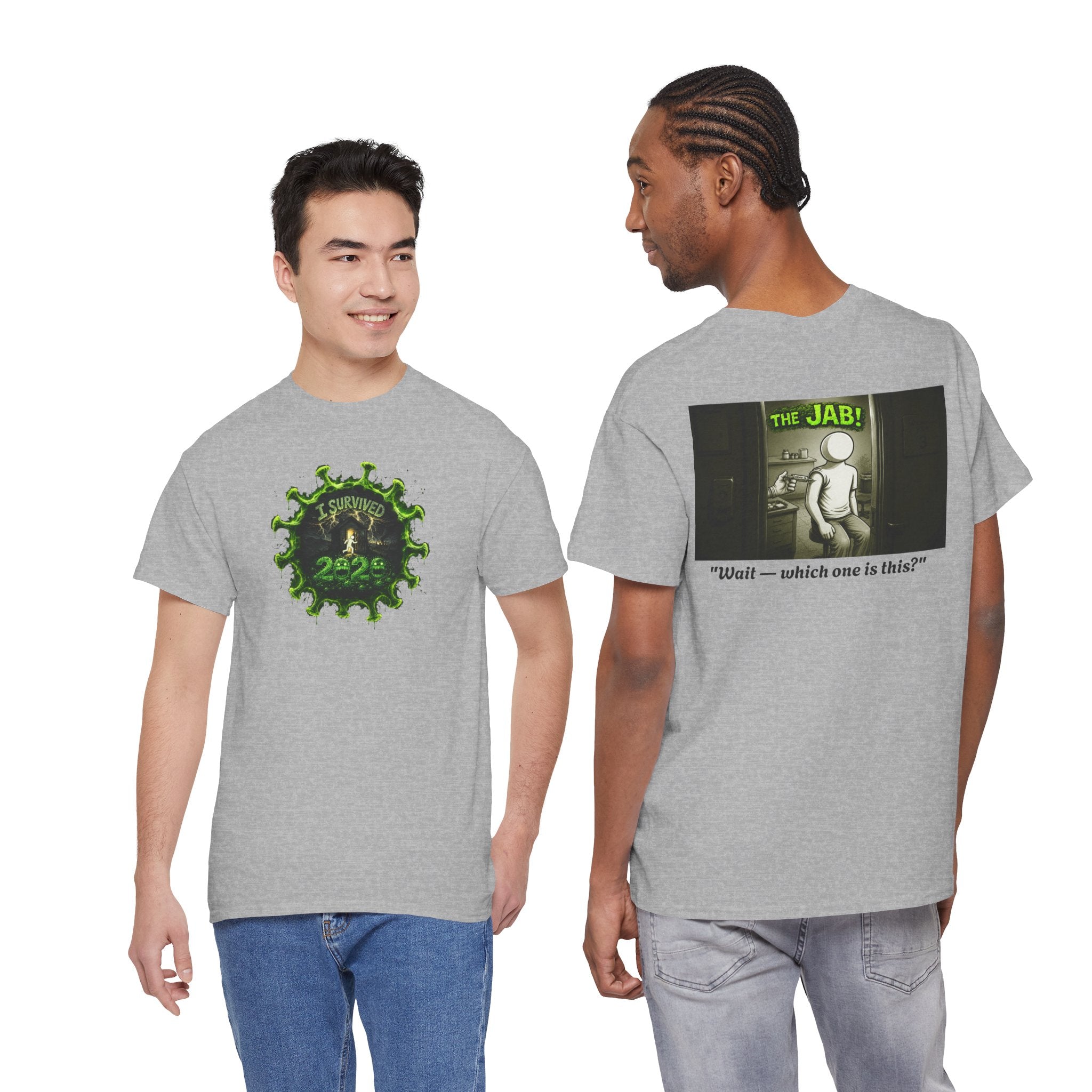 I Survived 2020 — PANDEMIC S1:E3: Director's Cut "The Jab!" Unisex Heavy Cotton Tee