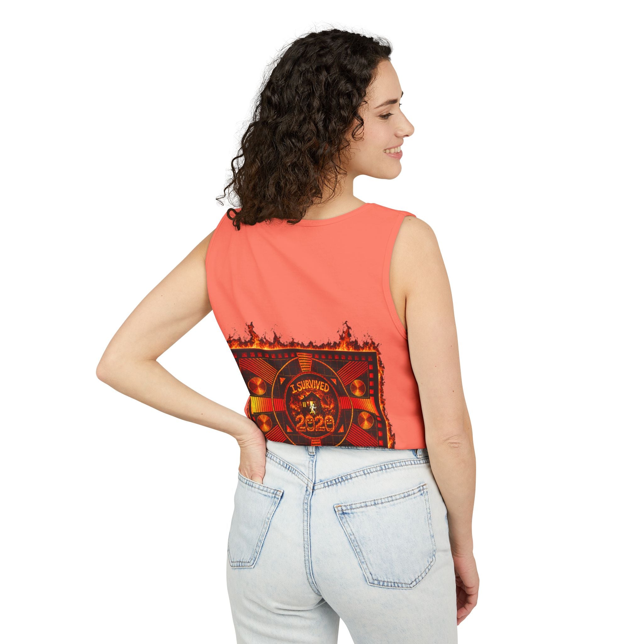 I Survived 2020 — "Please Stand By" Test Pattern Tee Wildfire Signal Edition Summer Premiere Unisex Garment-Dyed Tank Top