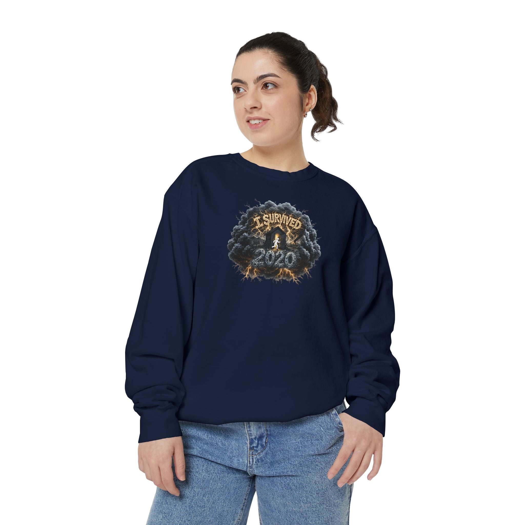I Survived 2020 — Original PILOT Design: Director's Cut Unisex Garment-Dyed Sweatshirt