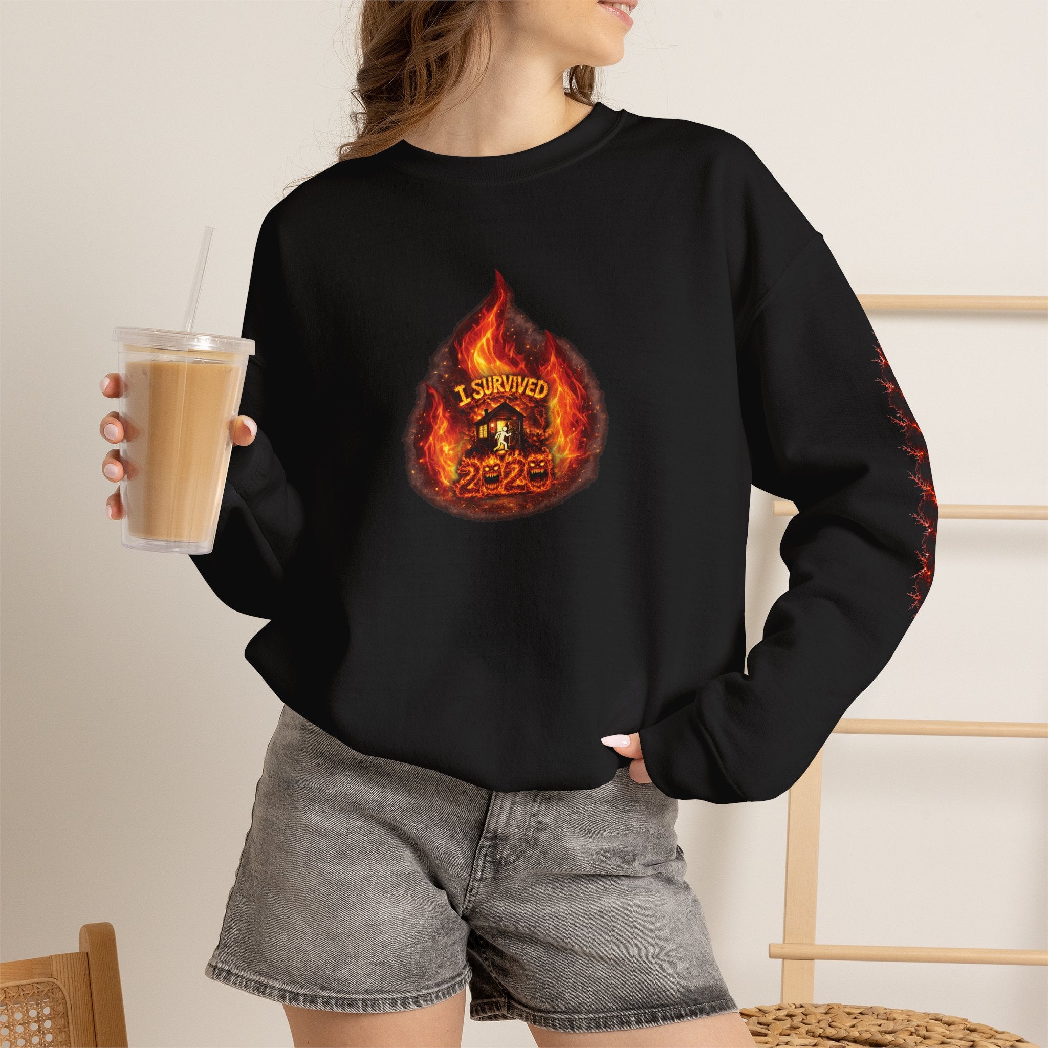 I Survived 2020 — WILDFIRES S2:E4: Director's Cut "Western U.S. Wildfire Season" Memorial Unisex Heavy Blend™ Crewneck Sweatshirt