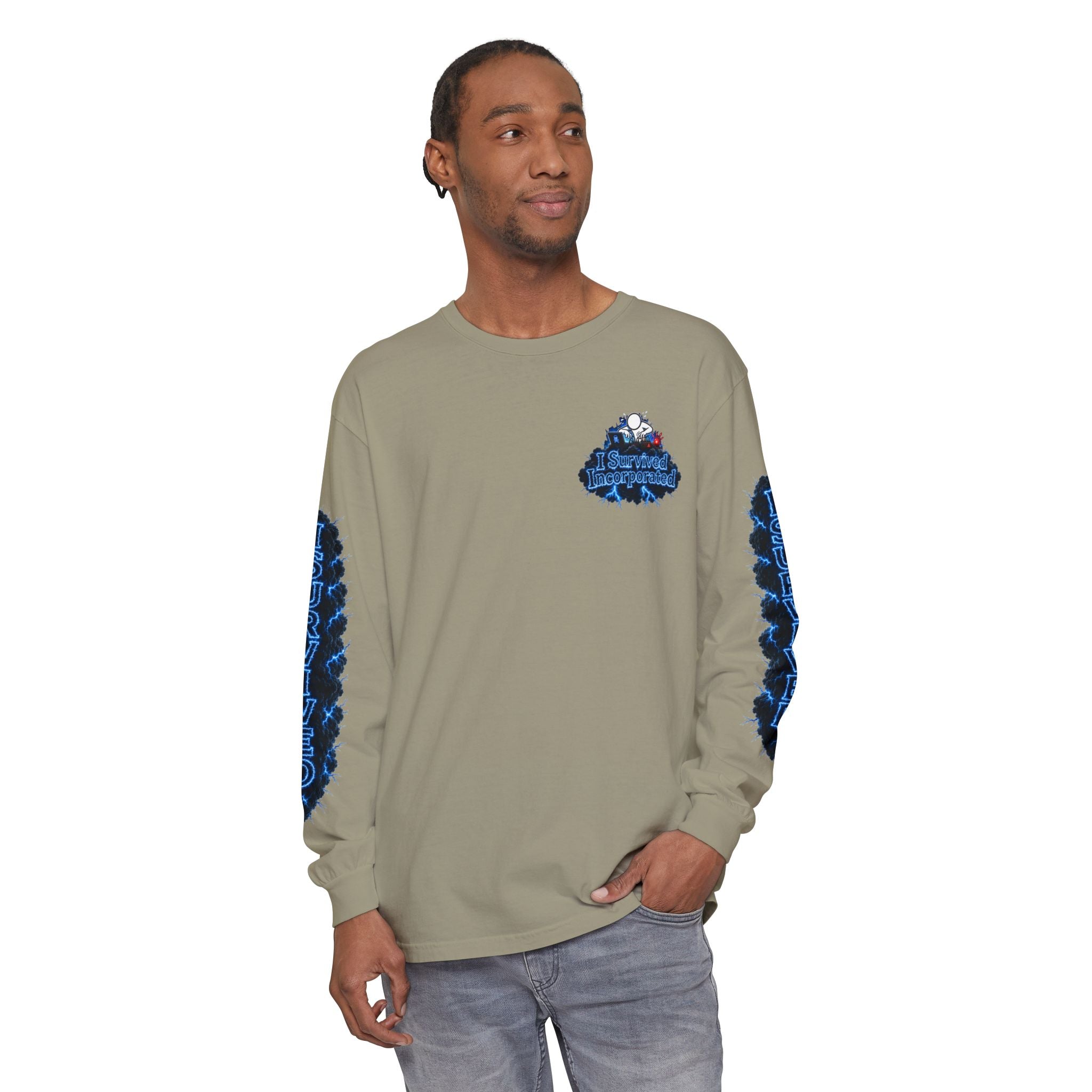 I Survived 2020 — "Please Stand By" Test Pattern Tee Lockdown Special Edition Summer Exclusive Unisex Garment-Dyed Long Sleeve T-Shirt