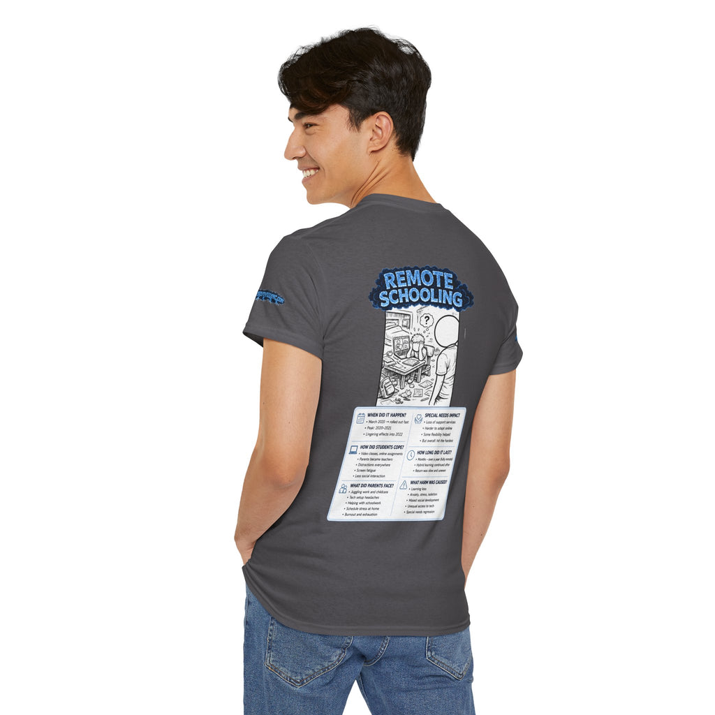 I Survived 2020 — LOCKDOWN S3:E3: Director's Cut Special Edition "Remote Schooling" Unisex Heavy Cotton Tee
