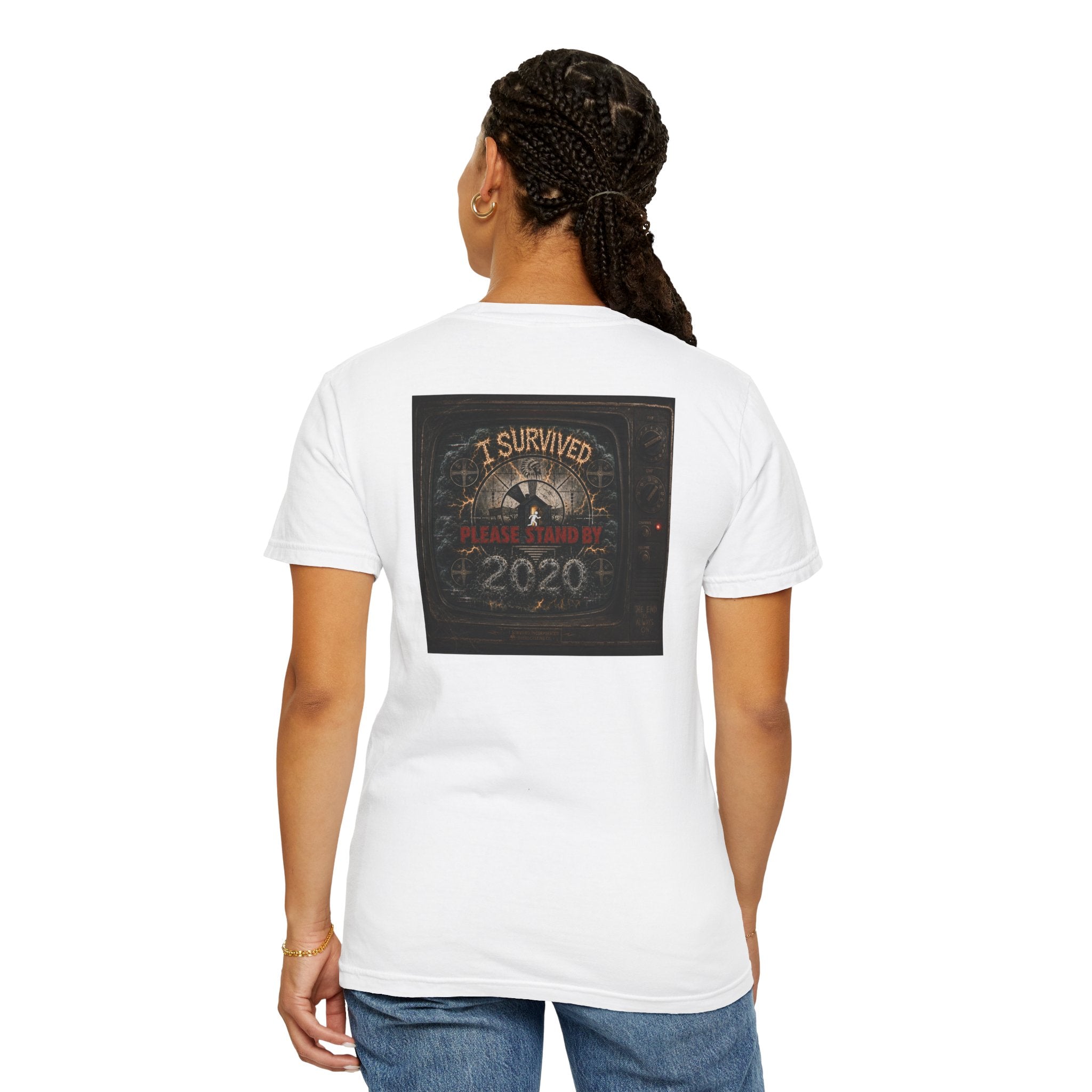 I Survived 2020 — "Please Stand By" Test Pattern Tee Summer Premier Unisex Garment-Dyed T-shirt