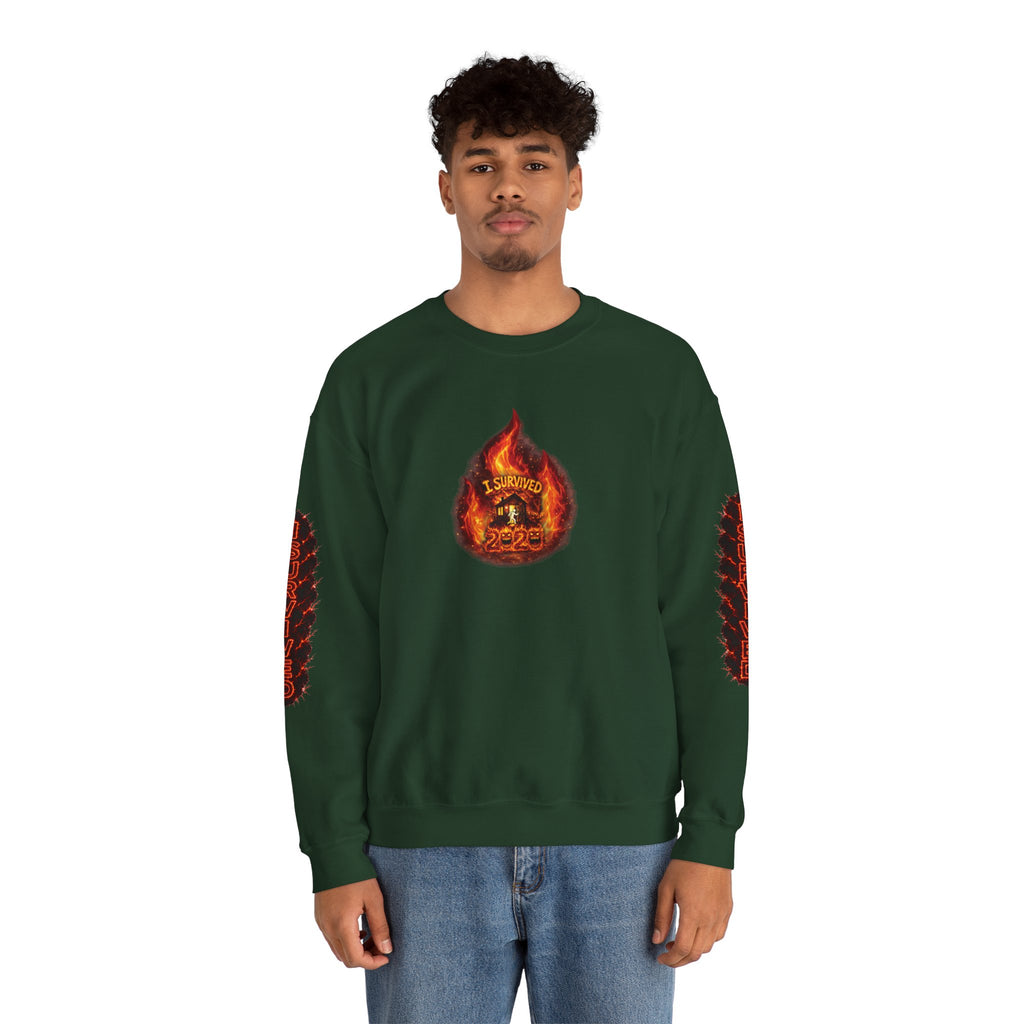 I Survived 2020 — WILDFIRES S2:E4: Director's Cut "Western U.S. Wildfire Season" Memorial Unisex Heavy Blend™ Crewneck Sweatshirt