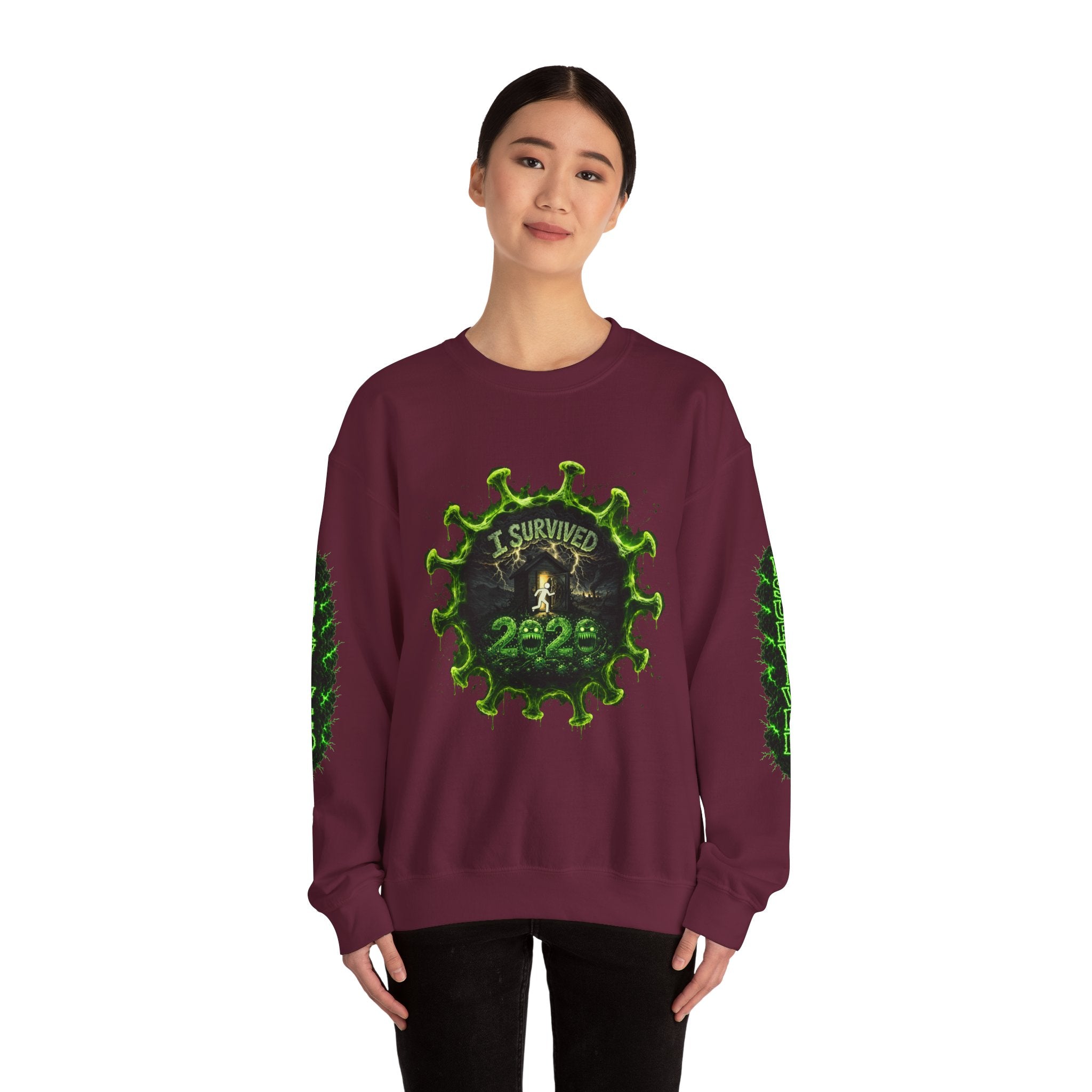 I Survived 2020 — Director's Cut S1:E4 "Mask Madness Mayhem Moment" | Pandemic Edition Unisex Heavy Blend™ Crewneck Sweatshirt