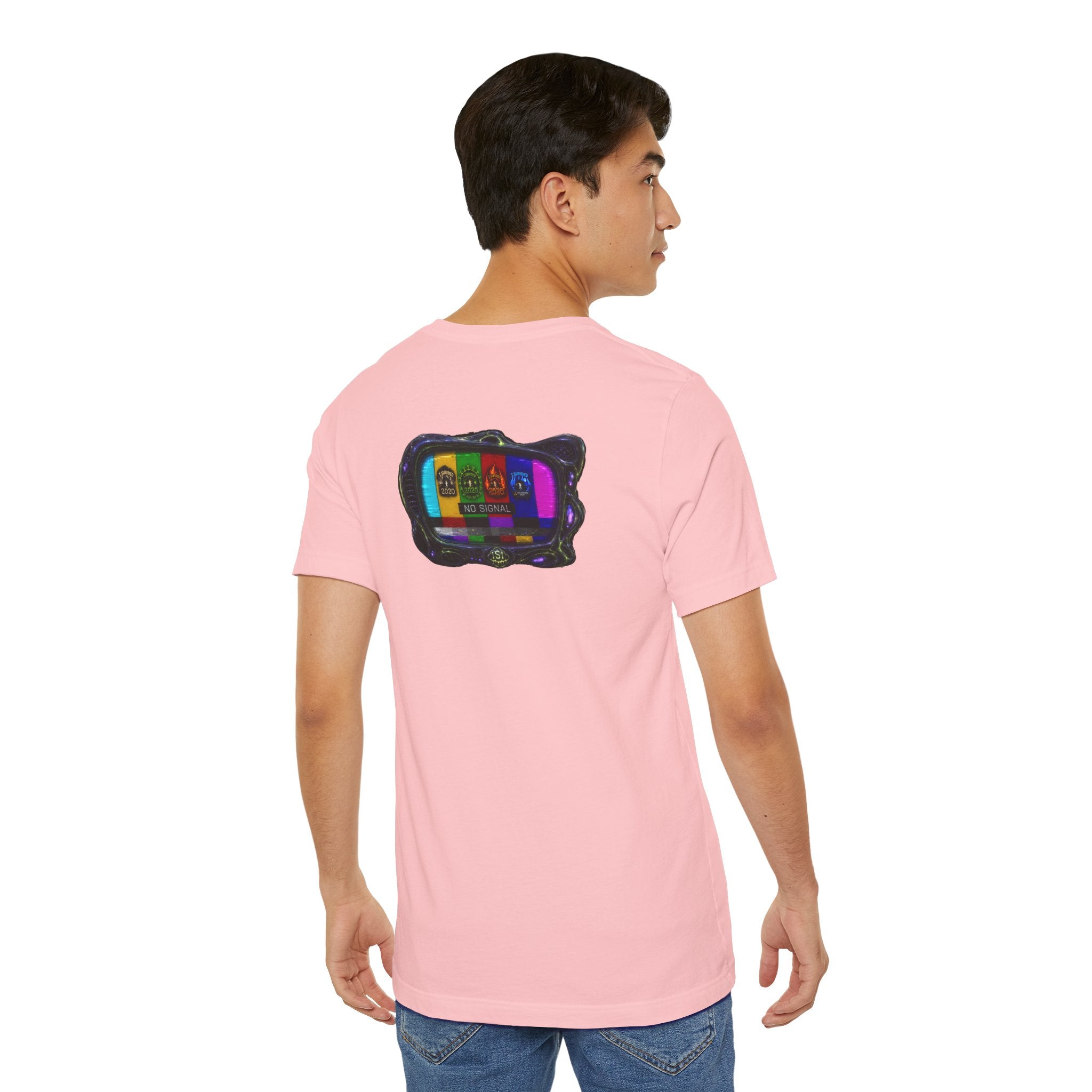 I Survived 2020 — "No Signal" Test Pattern Tee Alien Broadcast Finale Summer Premiere Unisex Jersey Short Sleeve Tee