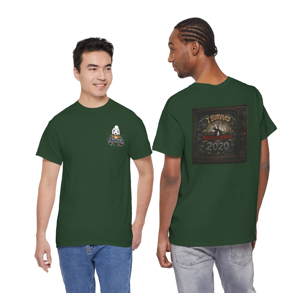 I Survived 2020 — "Please Stand By" Test Pattern Tee Summer Premier Unisex Heavy Cotton Tee