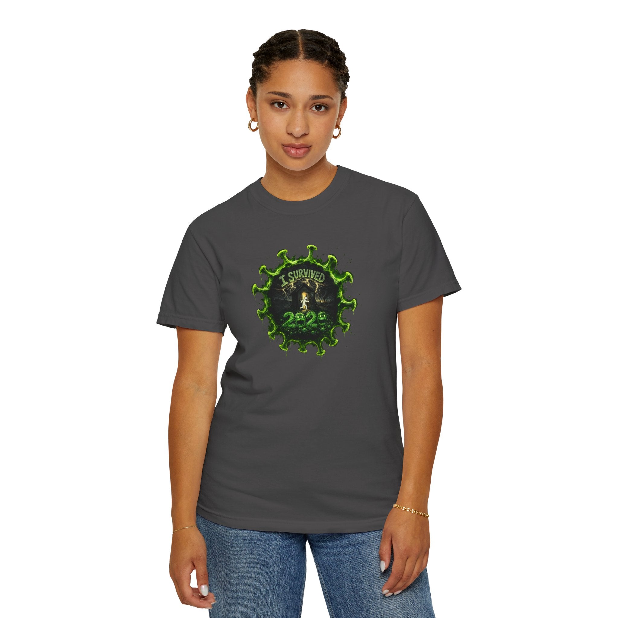 I Survived 2020 — PANDEMIC S1:E4: Director's Cut "Mask Madness" Unisex Garment-Dyed T-shirt