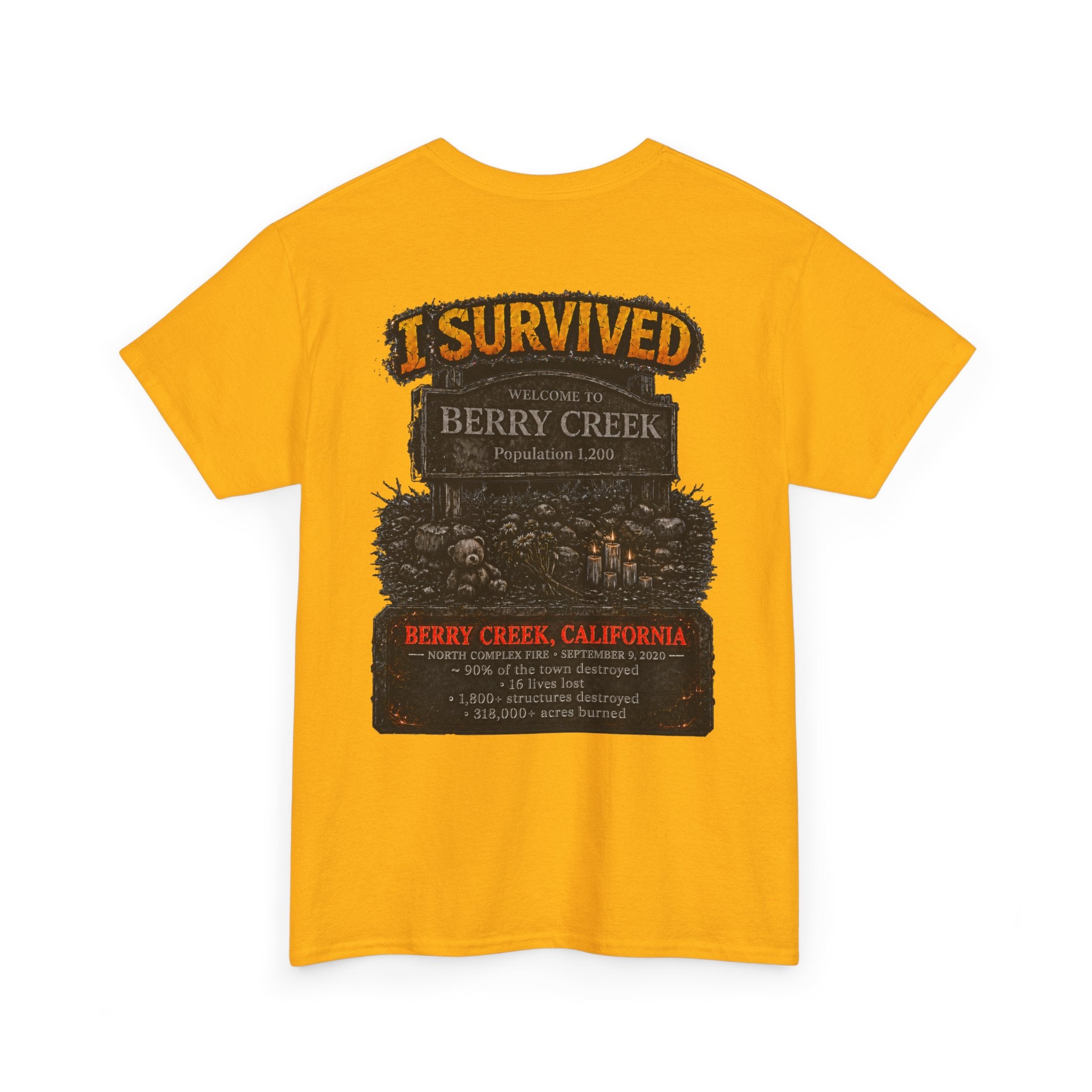 I Survived 2020 — Director's Cut S2:E1 "Berry Creek" | Wildfire Edition Memorial Unisex Heavy Cotton Tee