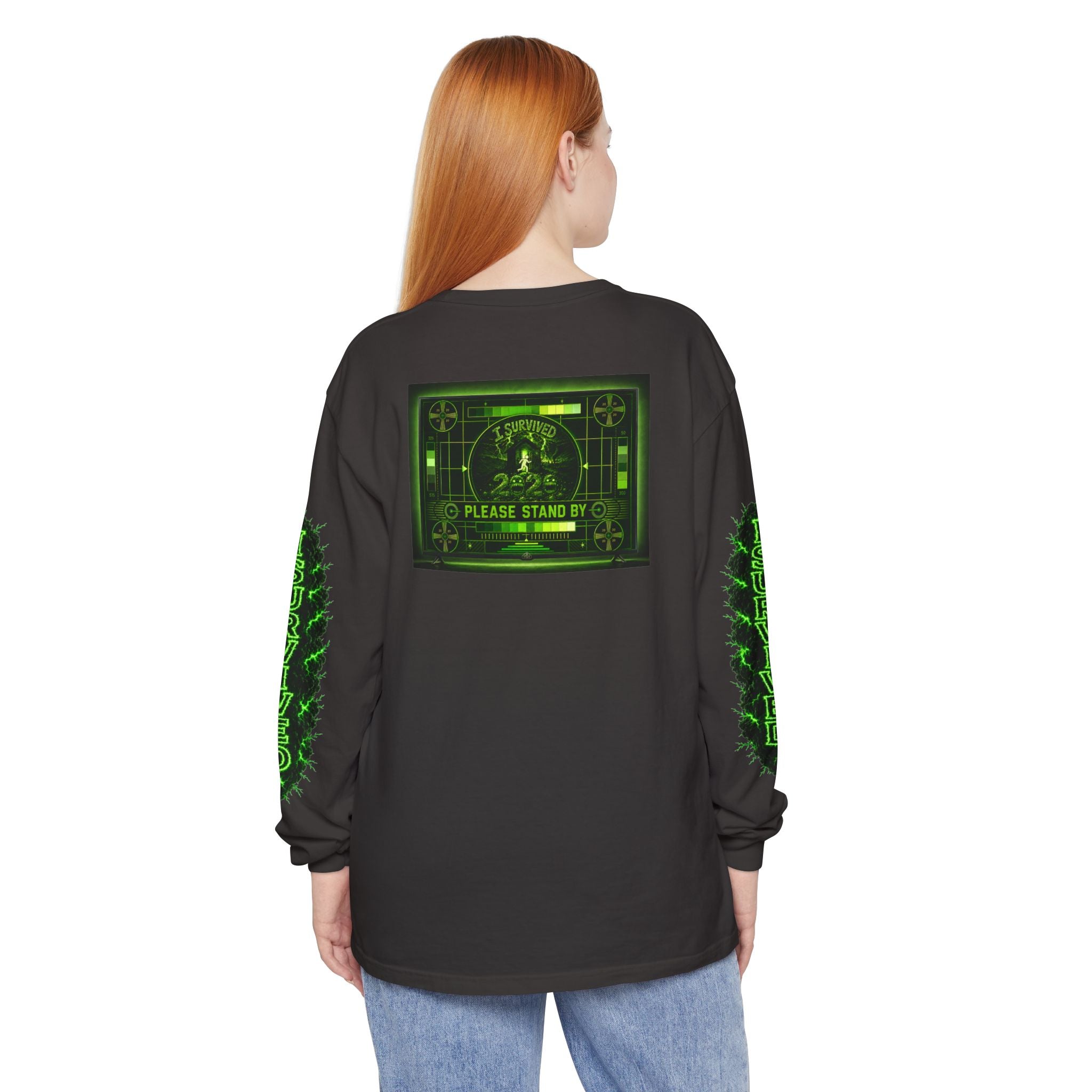 I Survived 2020 — "Please Stand By" Test Pattern Toxic Signal Tee Special Edition Summer Premiere Unisex Garment-Dyed Long Sleeve T-Shirt