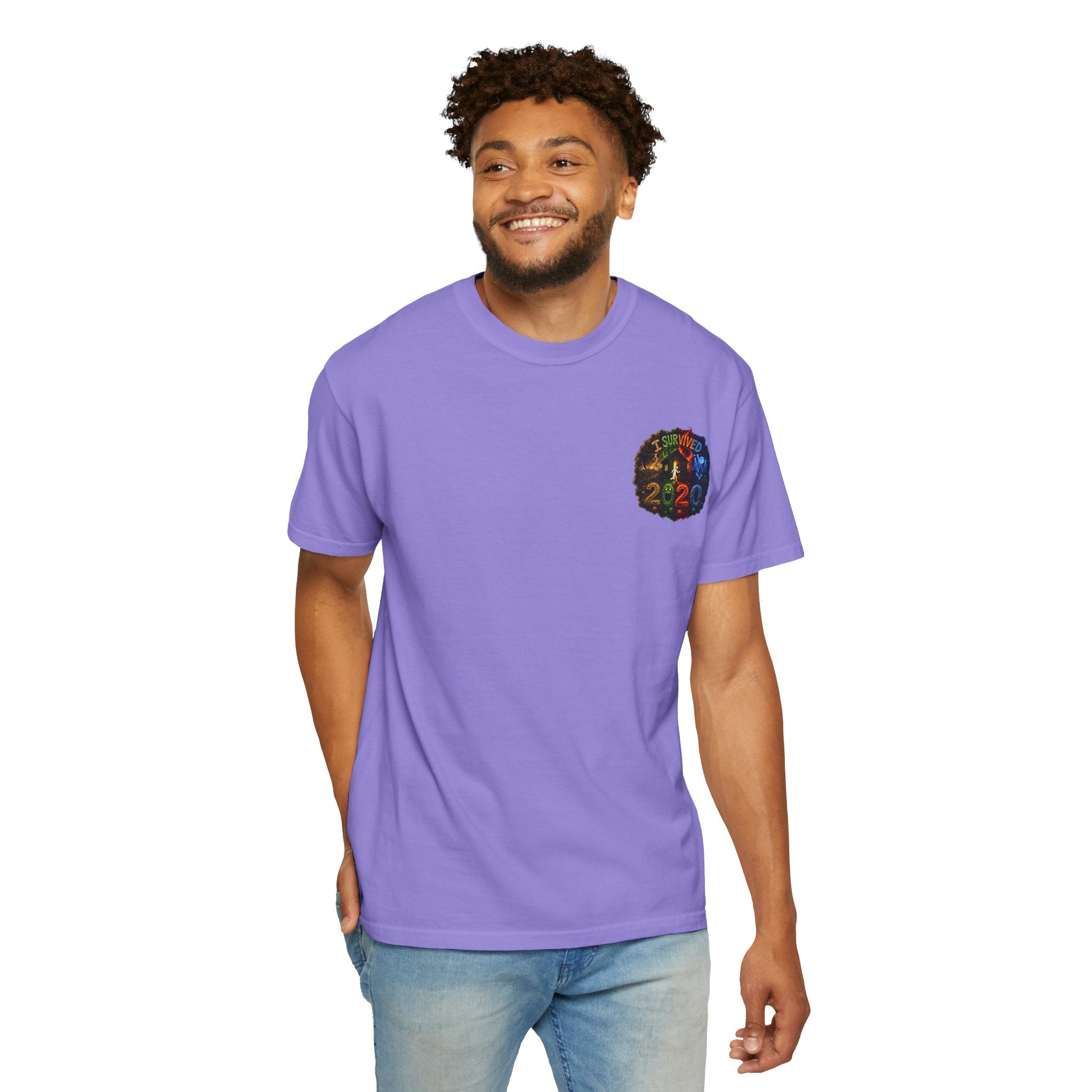 I Survived 2020 — "No Signal" Test Pattern Tee Alien Broadcast Finale Summer Premiere Unisex Garment-Dyed T-shirt