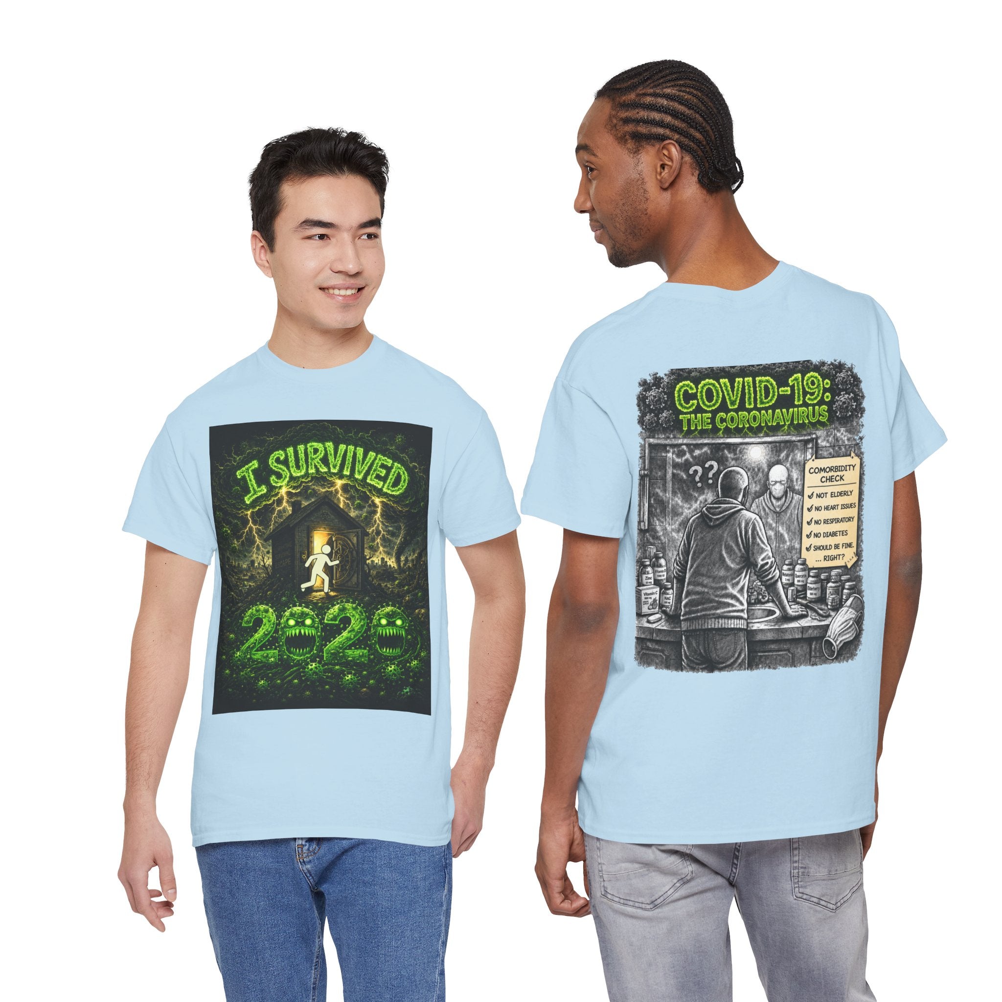 I Survived 2020 — S1:E1 "COVID-19: The Coronavirus" | Pandemic Edition Unisex Heavy Cotton Tee