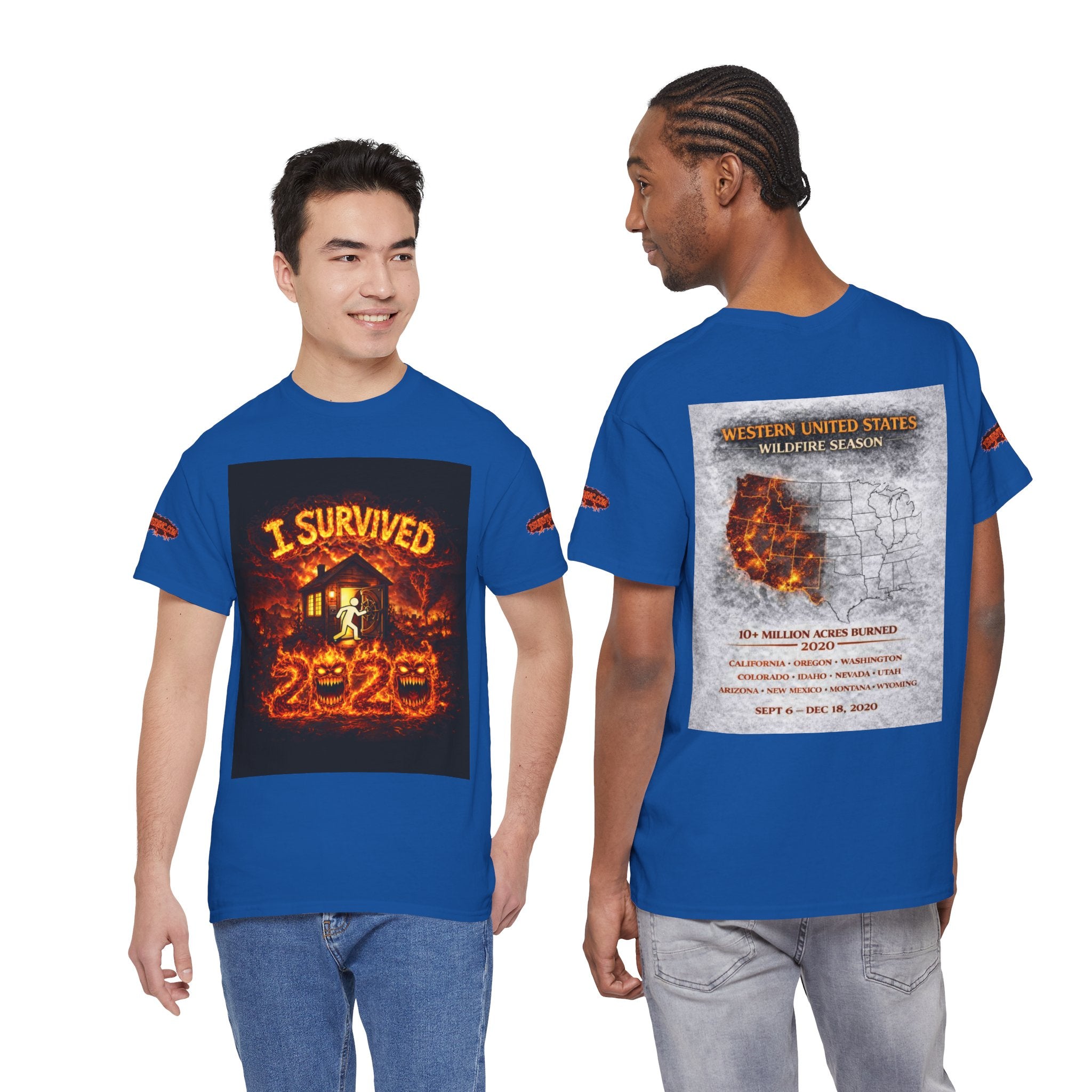 I Survived 2020 — WILDFIRES S2:E4: Special Edition "Western U.S." Memorial Unisex Heavy Cotton Tee