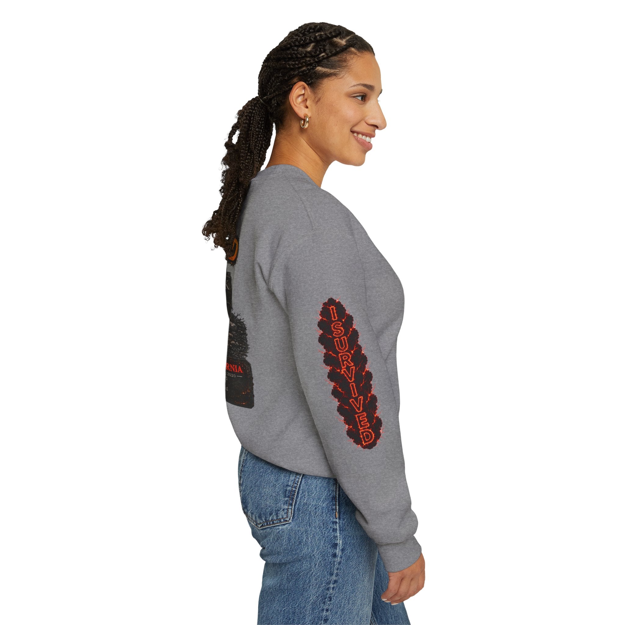I Survived 2020 — WILDFIRES S2:E1: Director's Cut "Berry Creek" Memorial Unisex Heavy Blend™ Crewneck Sweatshirt