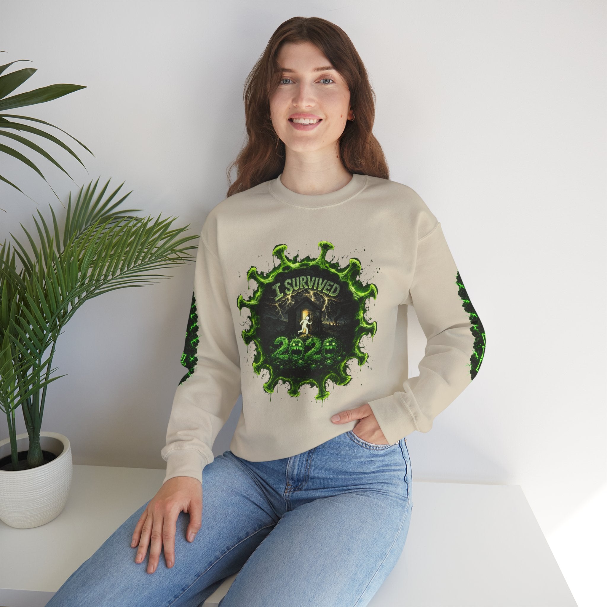 I Survived 2020 — Director's Cut S1:E3 "The Jab!" | Pandemic Edition Unisex Heavy Blend™ Crewneck Sweatshirt