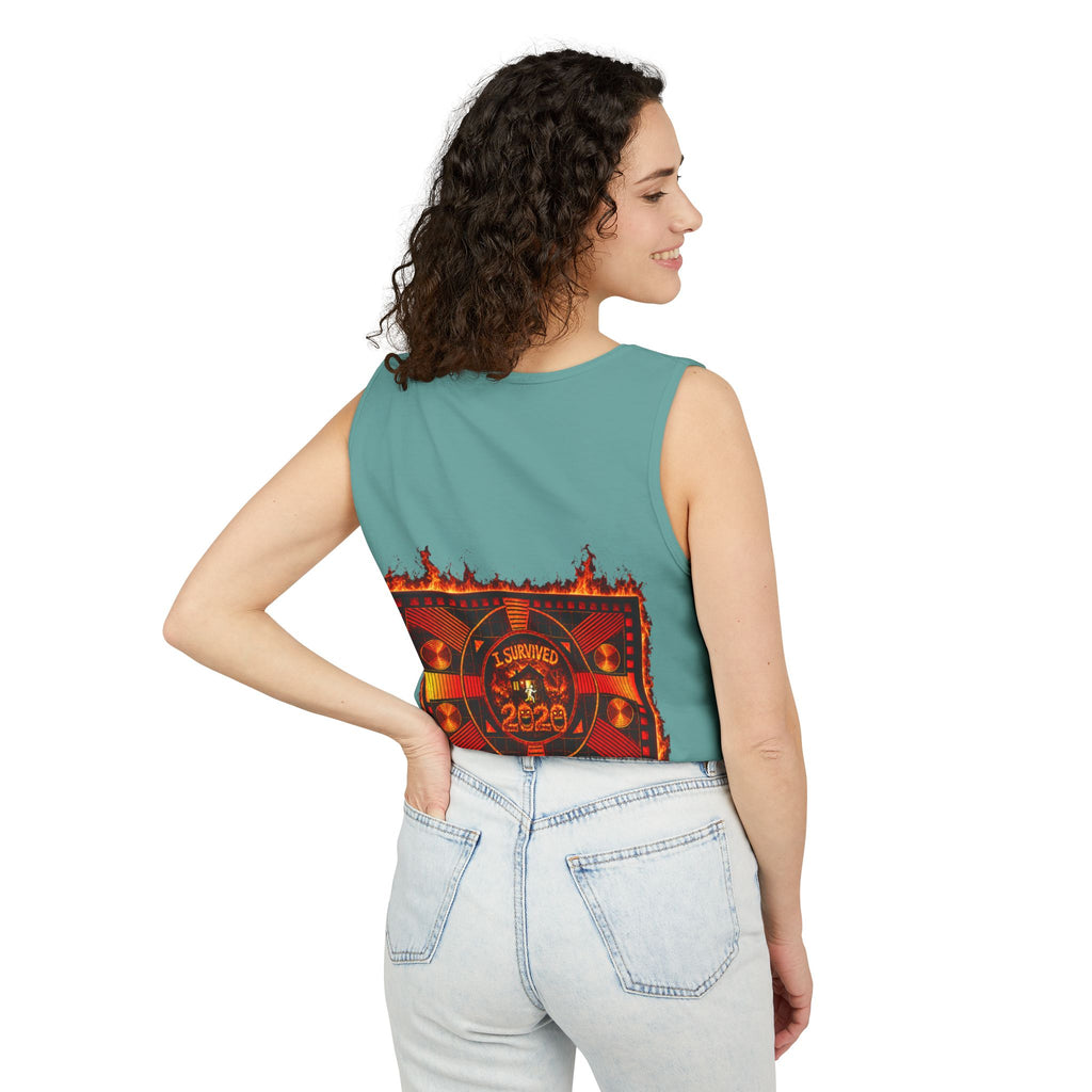 I Survived 2020 — "Please Stand By" Test Pattern Tee Wildfire Signal Edition Summer Premiere Unisex Garment-Dyed Tank Top