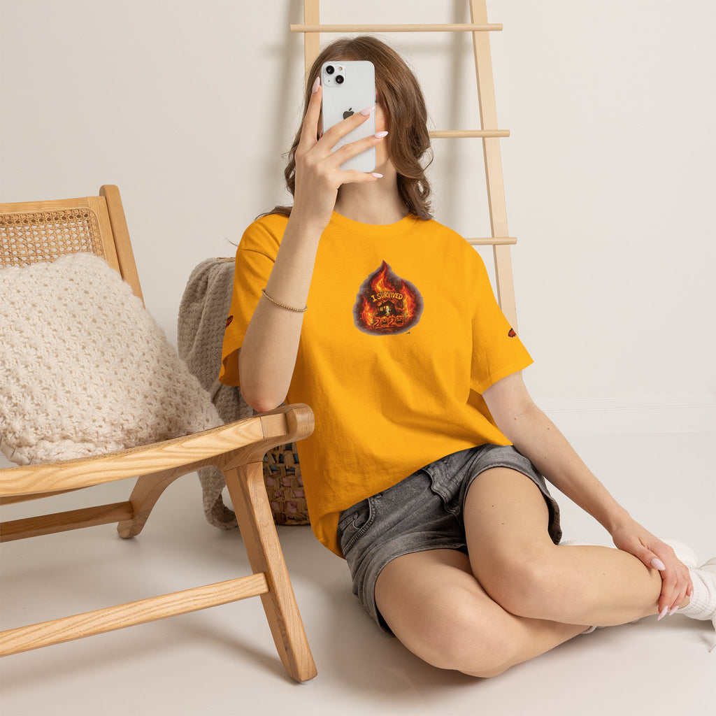 I Survived 2020 — WILDFIRES S2:E3: Director's Cut Special Edition "The California Wildfires" Memorial Unisex Heavy Cotton Tee