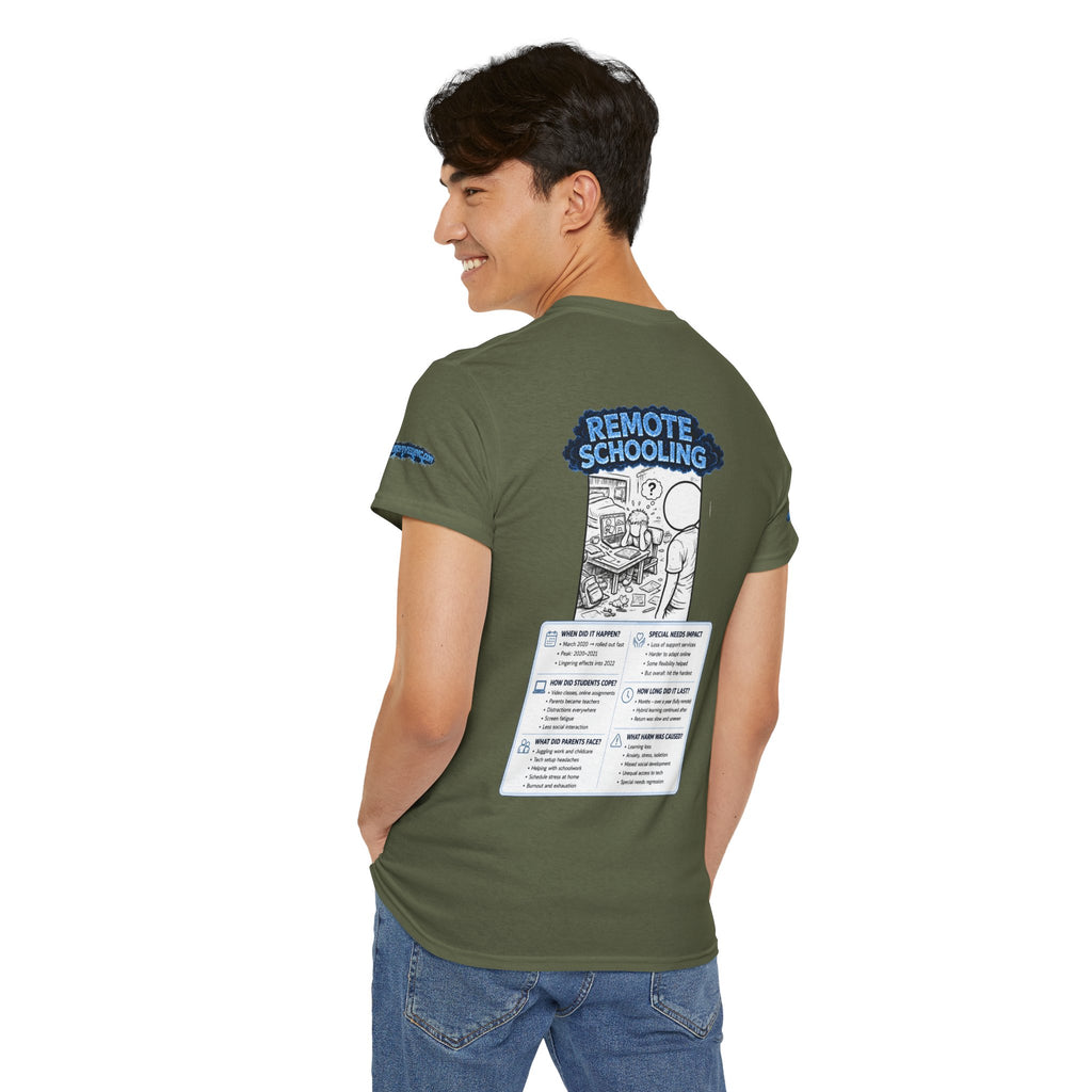 I Survived 2020 — LOCKDOWN S3:E3: Special Edition "Remote Schooling" Unisex Heavy Cotton Tee