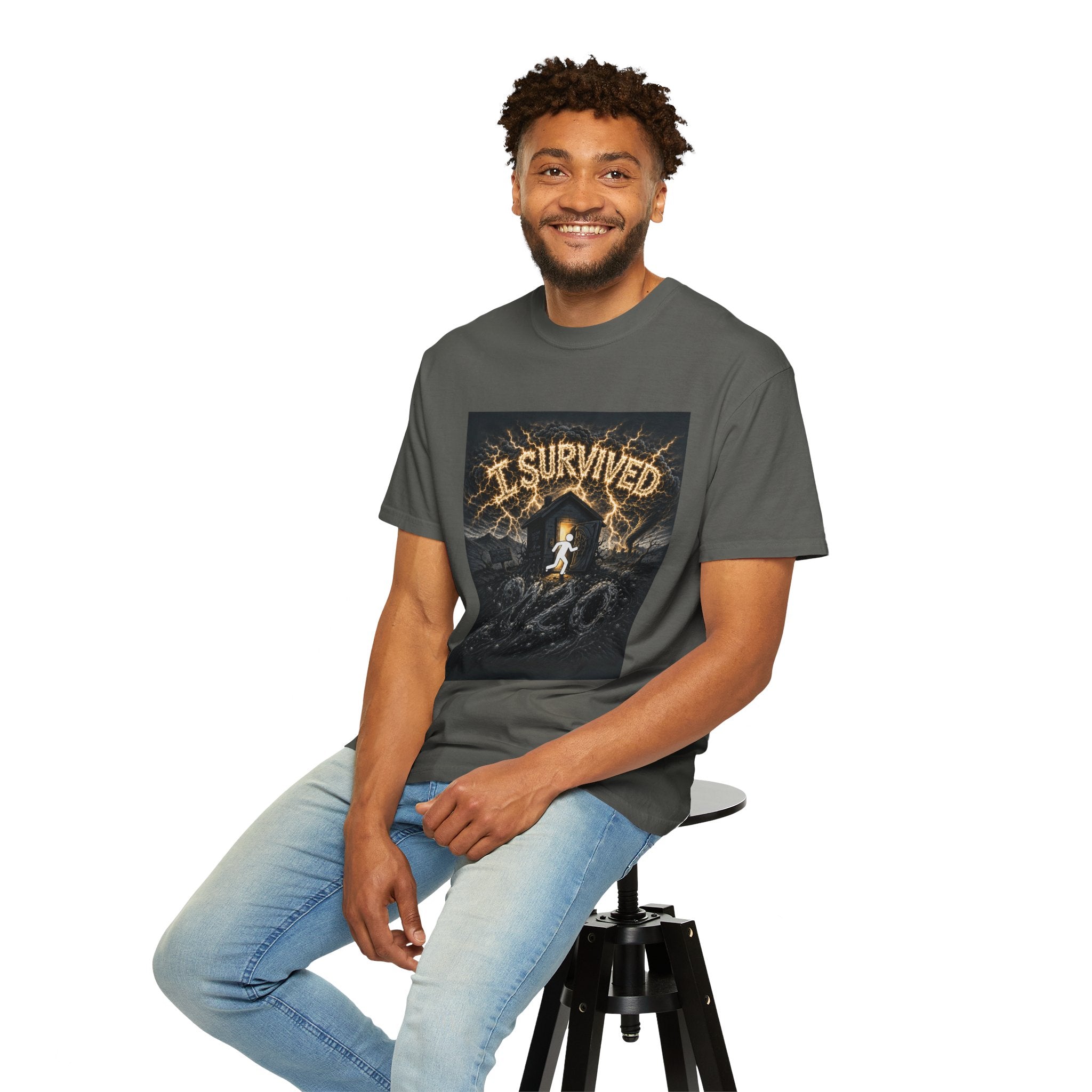 I Survived 2020 — Original Design Teaser Tee | Season 1 Premiere Drop Unisex Garment-Dyed T-shirt
