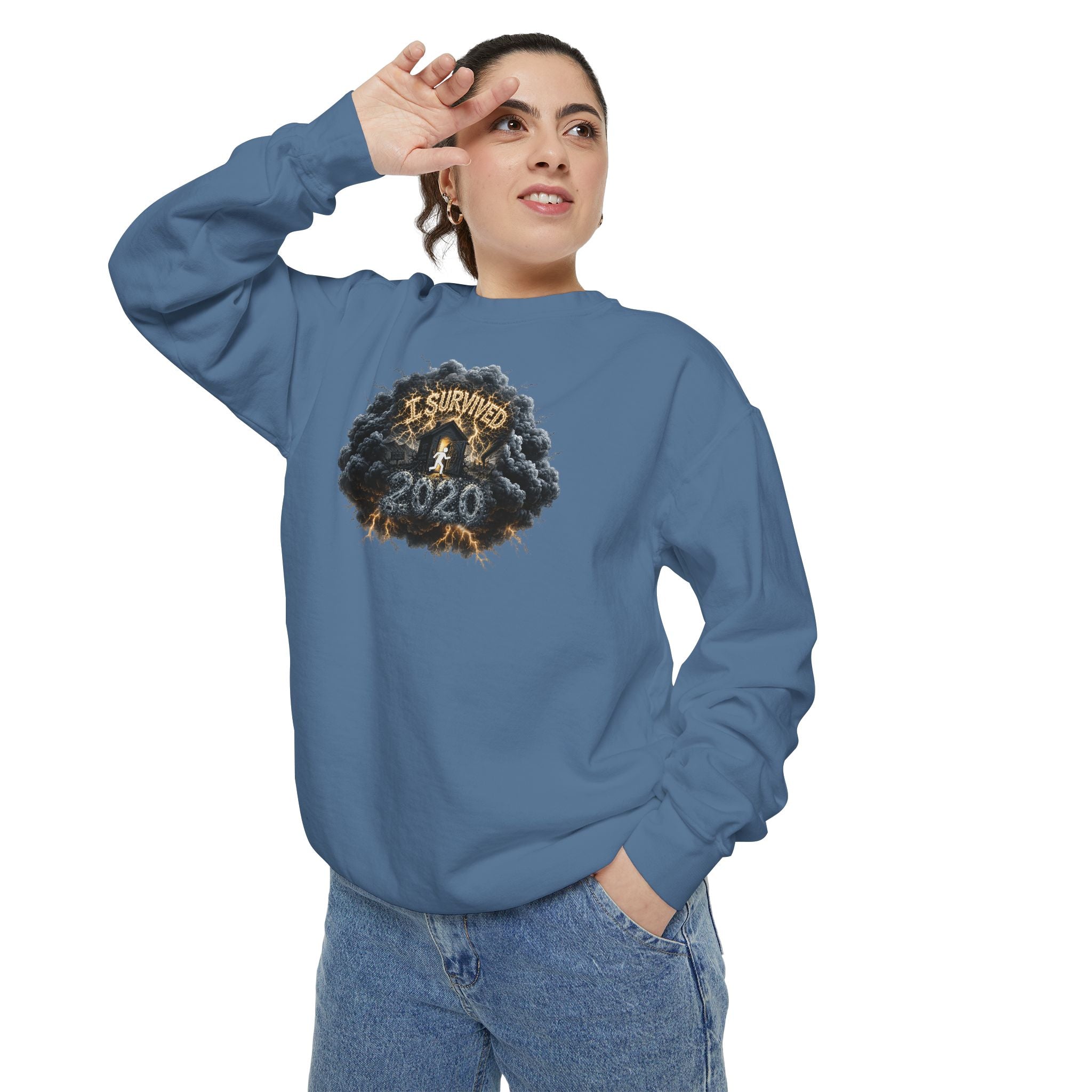 I Survived 2020 — Original PILOT Design: Director's Cut Unisex Garment-Dyed Sweatshirt