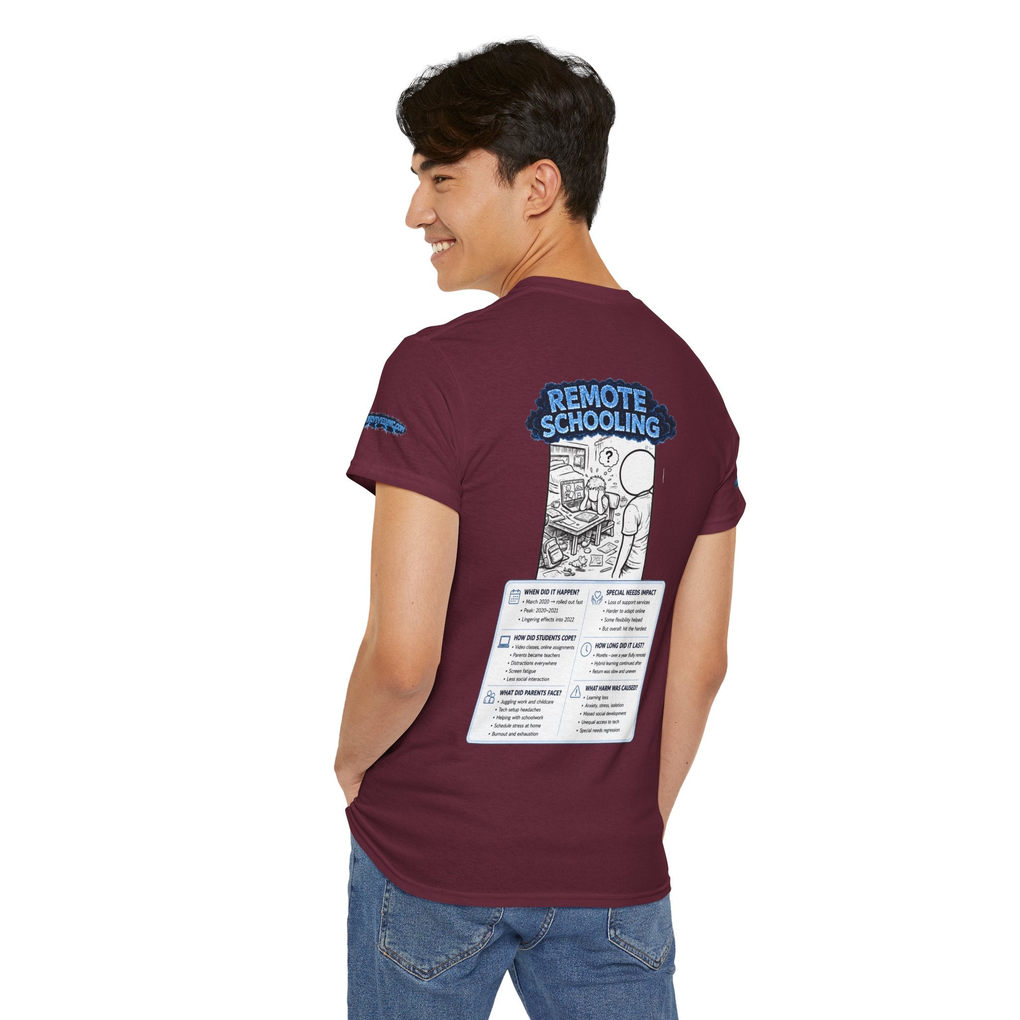 I Survived 2020 — LOCKDOWN S3:E3: Director's Cut Special Edition "Remote Schooling" Unisex Heavy Cotton Tee