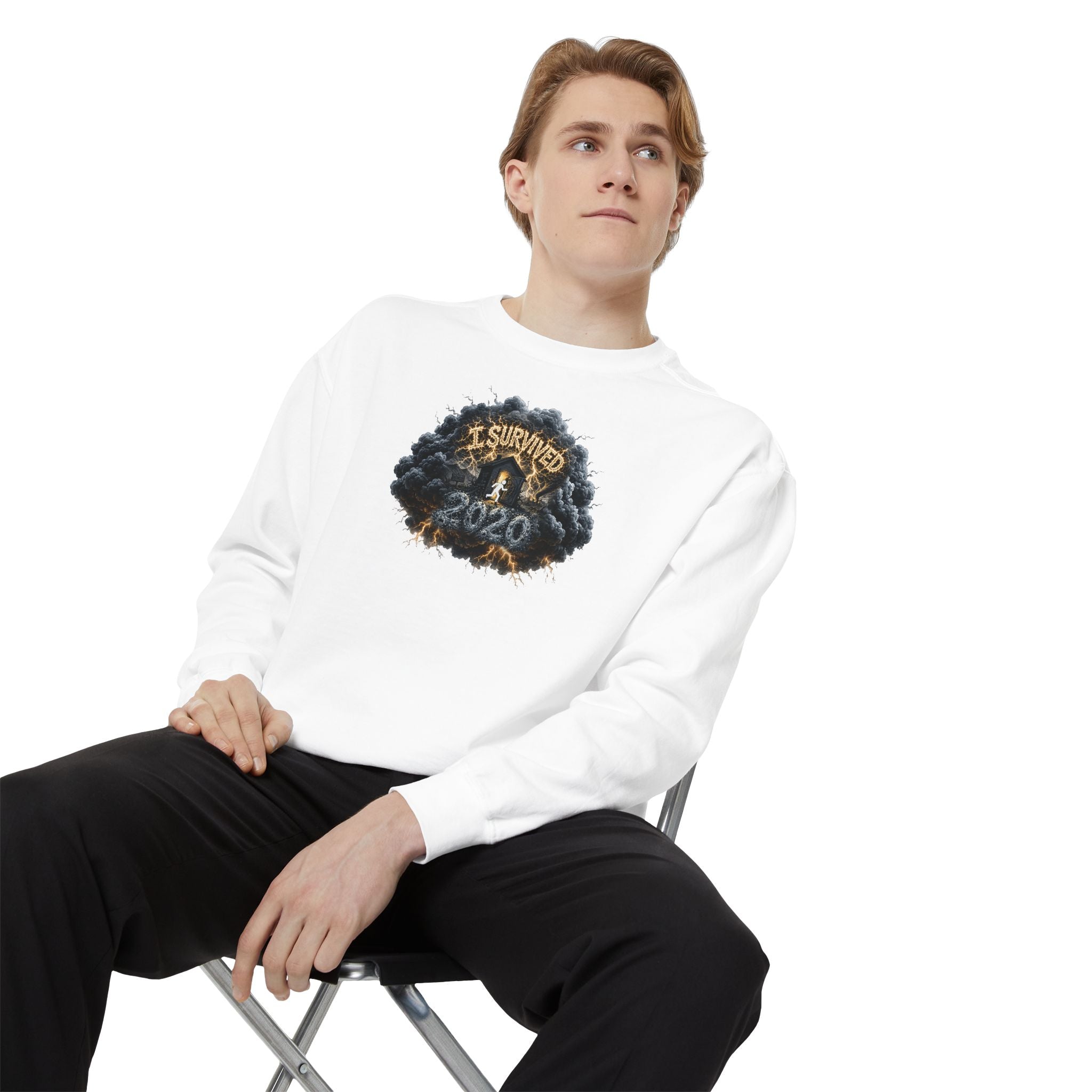 I Survived 2020 — Original PILOT Design: Director's Cut Unisex Garment-Dyed Sweatshirt