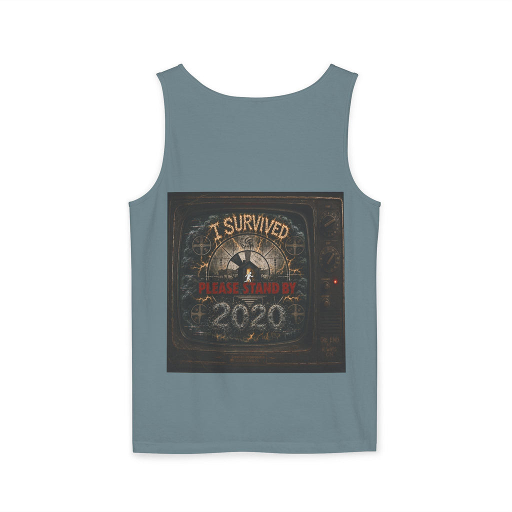 I Survived 2020 — "Please Stand By" Test Pattern Tee Summer Premier  Unisex Garment-Dyed Tank Top