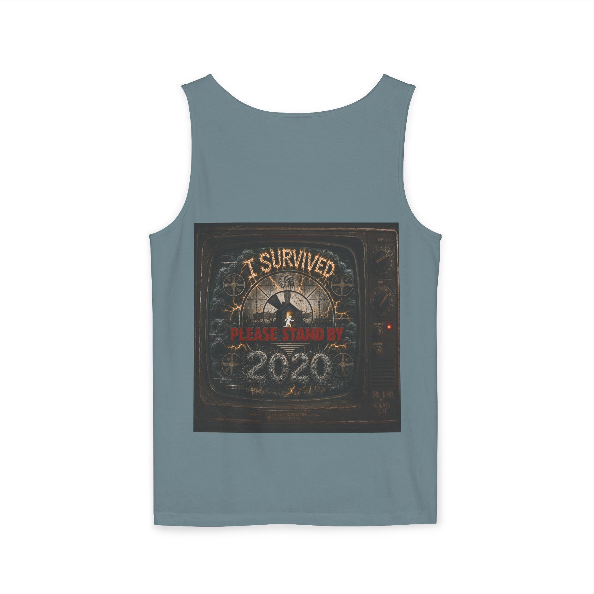 I Survived 2020 — "Please Stand By" Test Pattern Tee Summer Premier  Unisex Garment-Dyed Tank Top