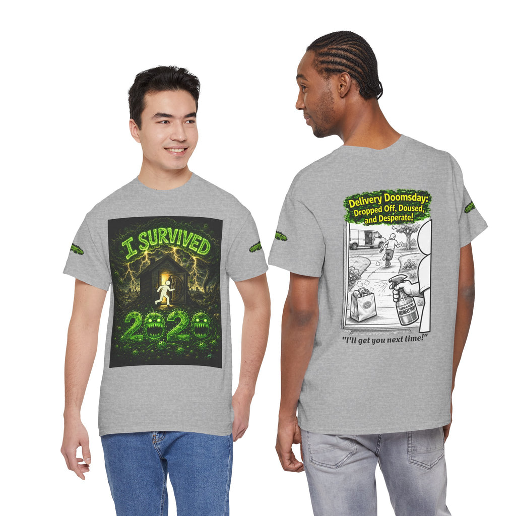 Sobreviví al 2020 — T1:E5 "El día del juicio final de las entregas" | Camiseta unisex de algodón pesado (Edición Pandemia) (EDICIÓN ESPECIAL)