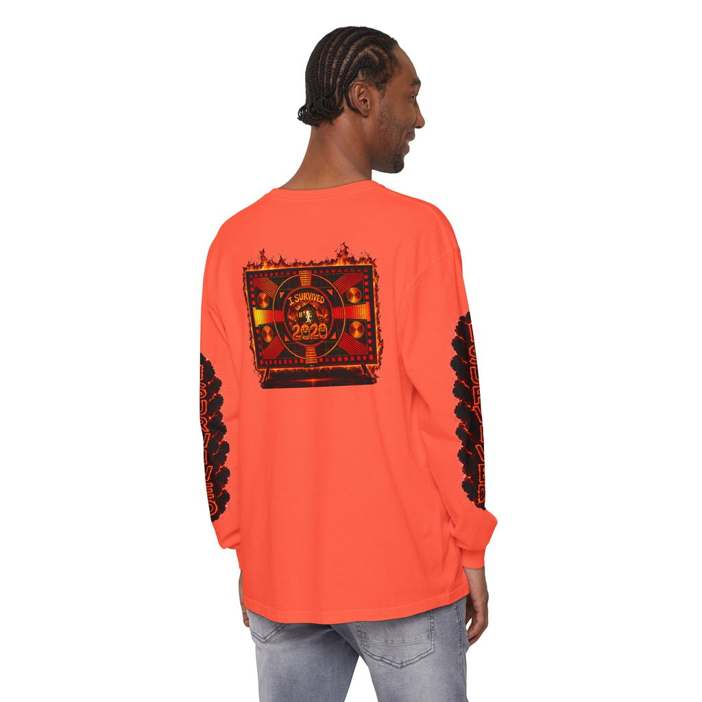 I Survived 2020 — "Please Stand By" Test Pattern Tee Special Edition Wildfire Signal Edition Summer Premiere Unisex Garment-Dyed Long Sleeve T-Shirt
