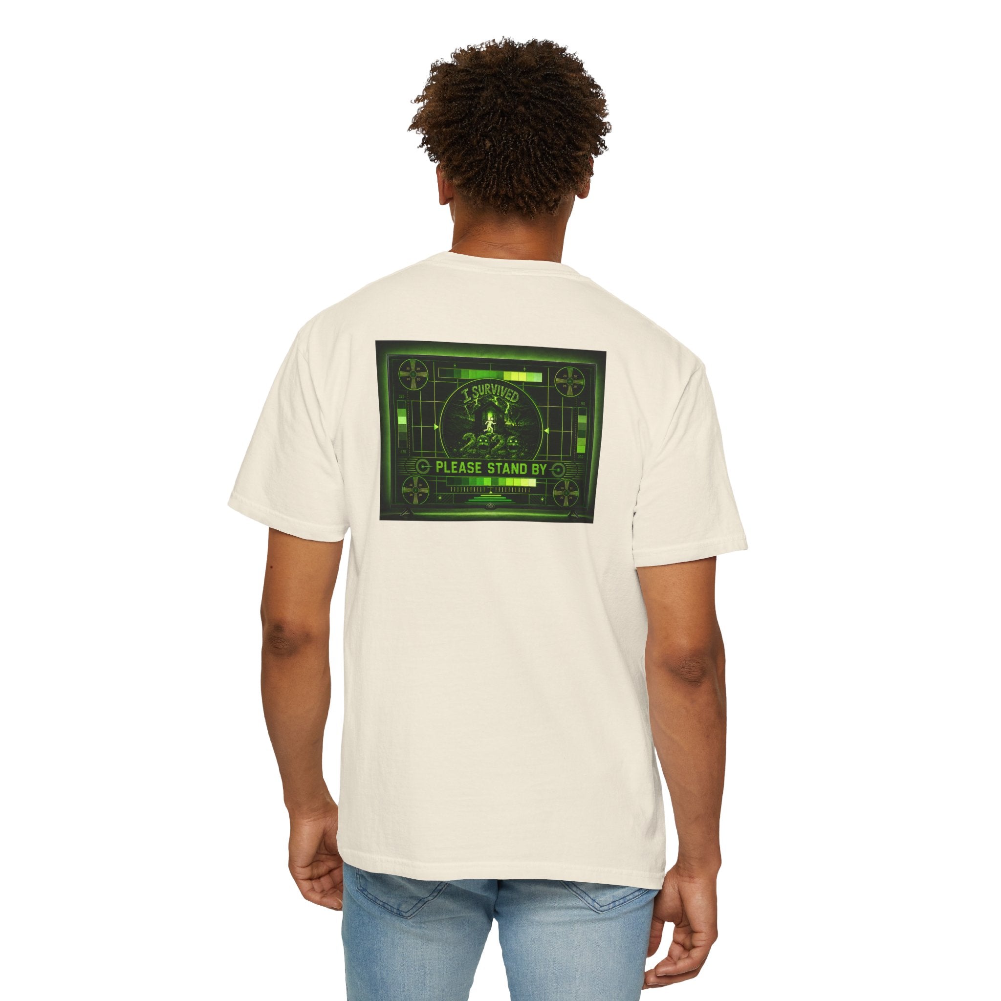 I Survived 2020 — "Please Stand By" Test Pattern Toxic Signal Tee Summer Premiere Unisex Garment-Dyed T-shirt