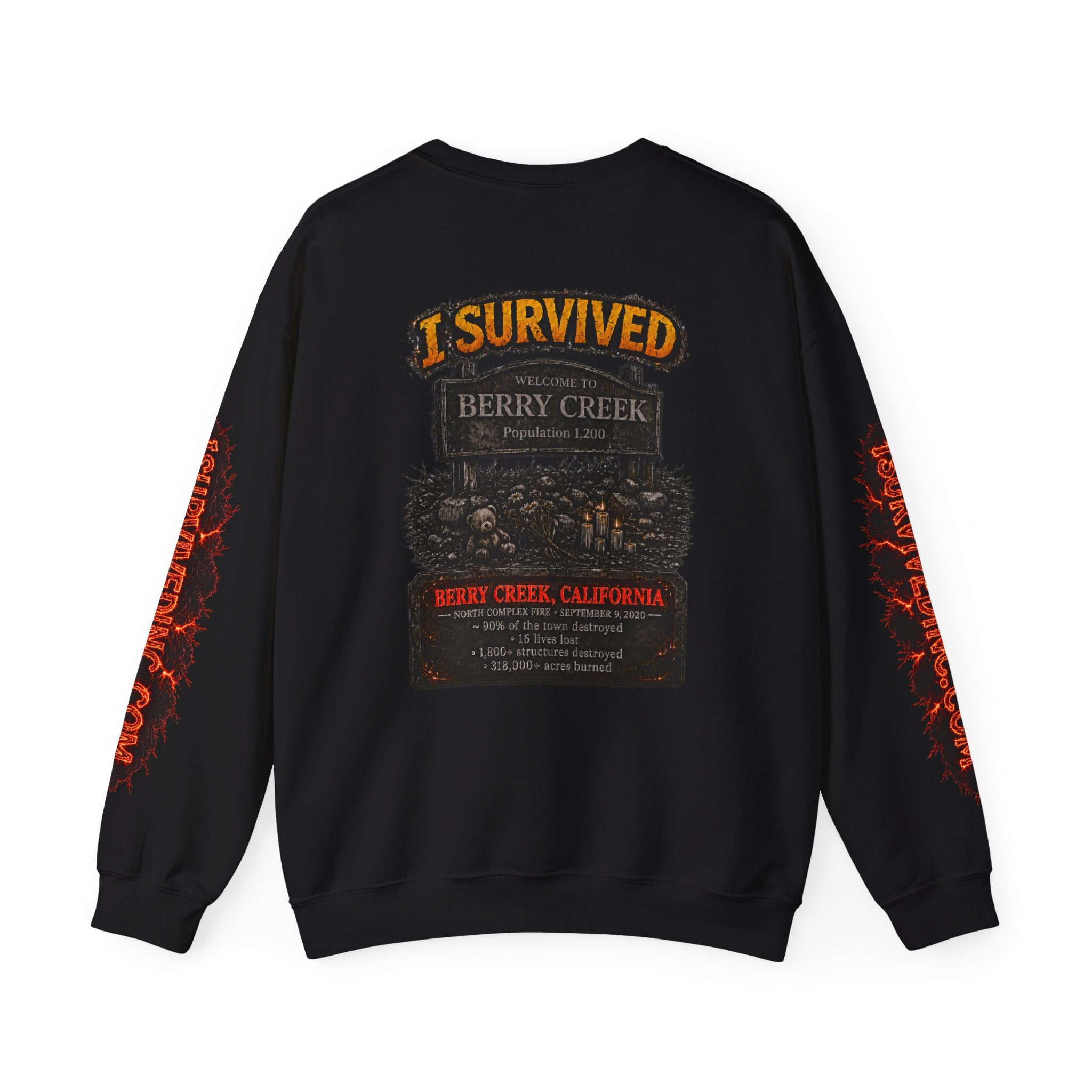 I Survived 2020 — WILDFIRES S2:E1: "Berry Creek" Memorial Unisex Heavy Blend™ Crewneck Sweatshirt
