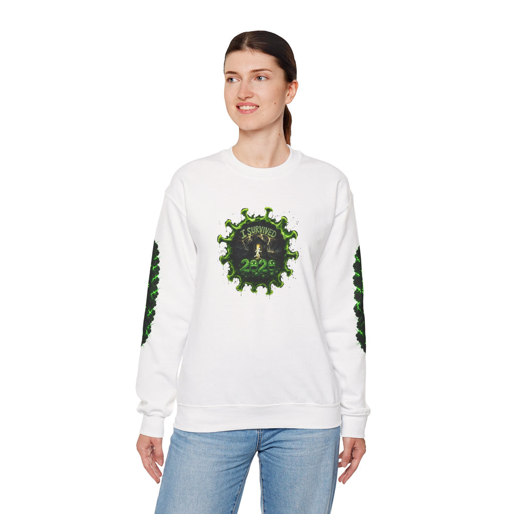 I Survived 2020 — PANDEMIC S1:E3: Director's Cut "The Jab!" Unisex Heavy Blend™ Crewneck Sweatshirt