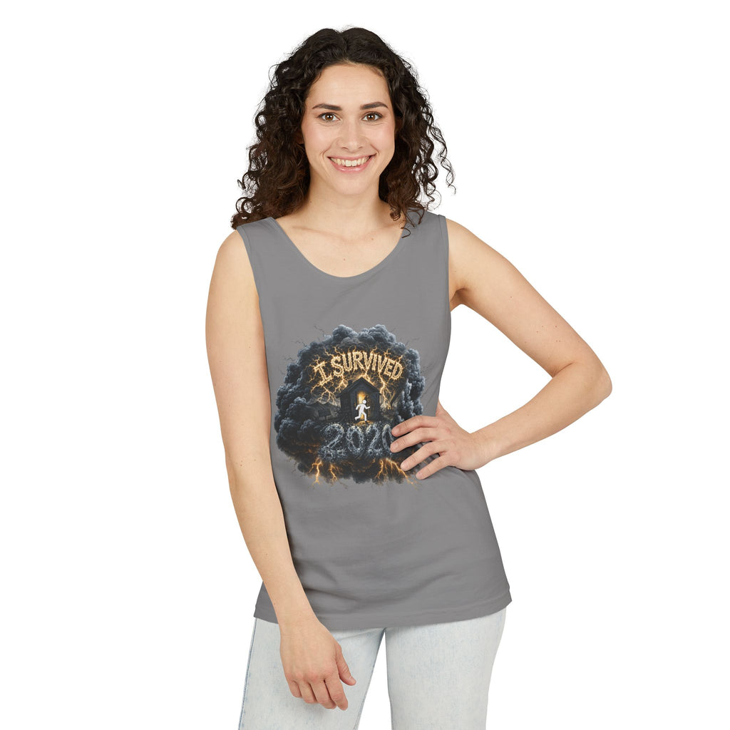 I Survived 2020 — Director's Cut Original Design Teaser Tee | Season 1 Premiere Drop Unisex Garment-Dyed Tank Top
