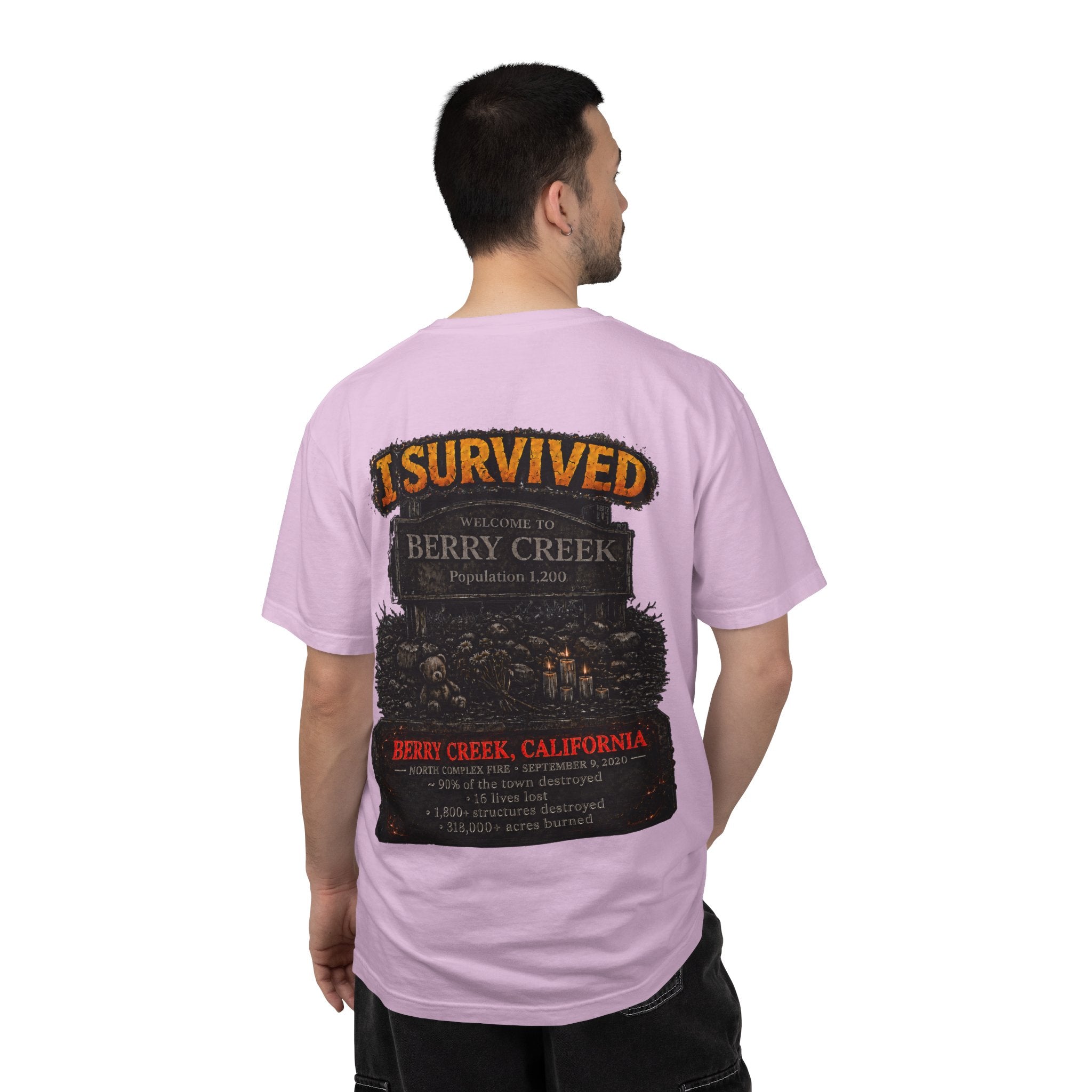 I Survived 2020 — Director's Cut S2:E1 "Berry Creek" | Wildfire Edition Memorial Unisex Garment-Dyed T-shirt
